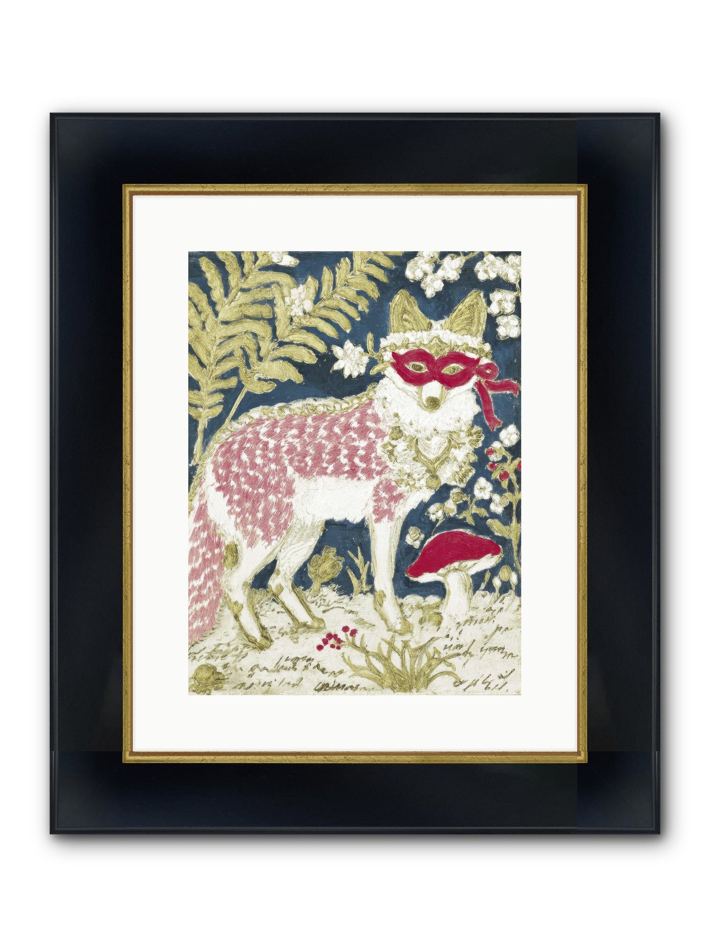 Gentleman’s Strawberry Hour Framed Print - Wide Black w/Gold 12x16