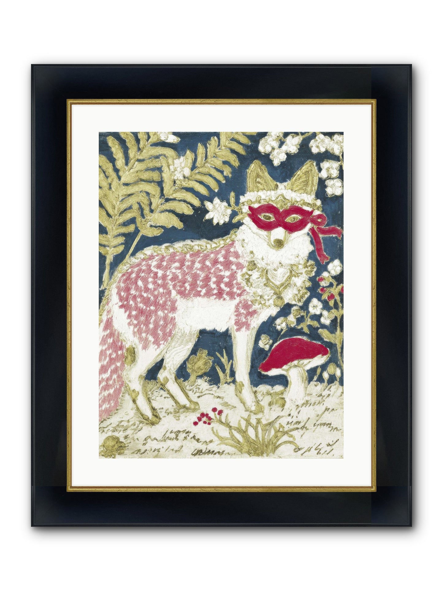 Gentleman’s Strawberry Hour Framed Print - Wide Black w/Gold 18x24