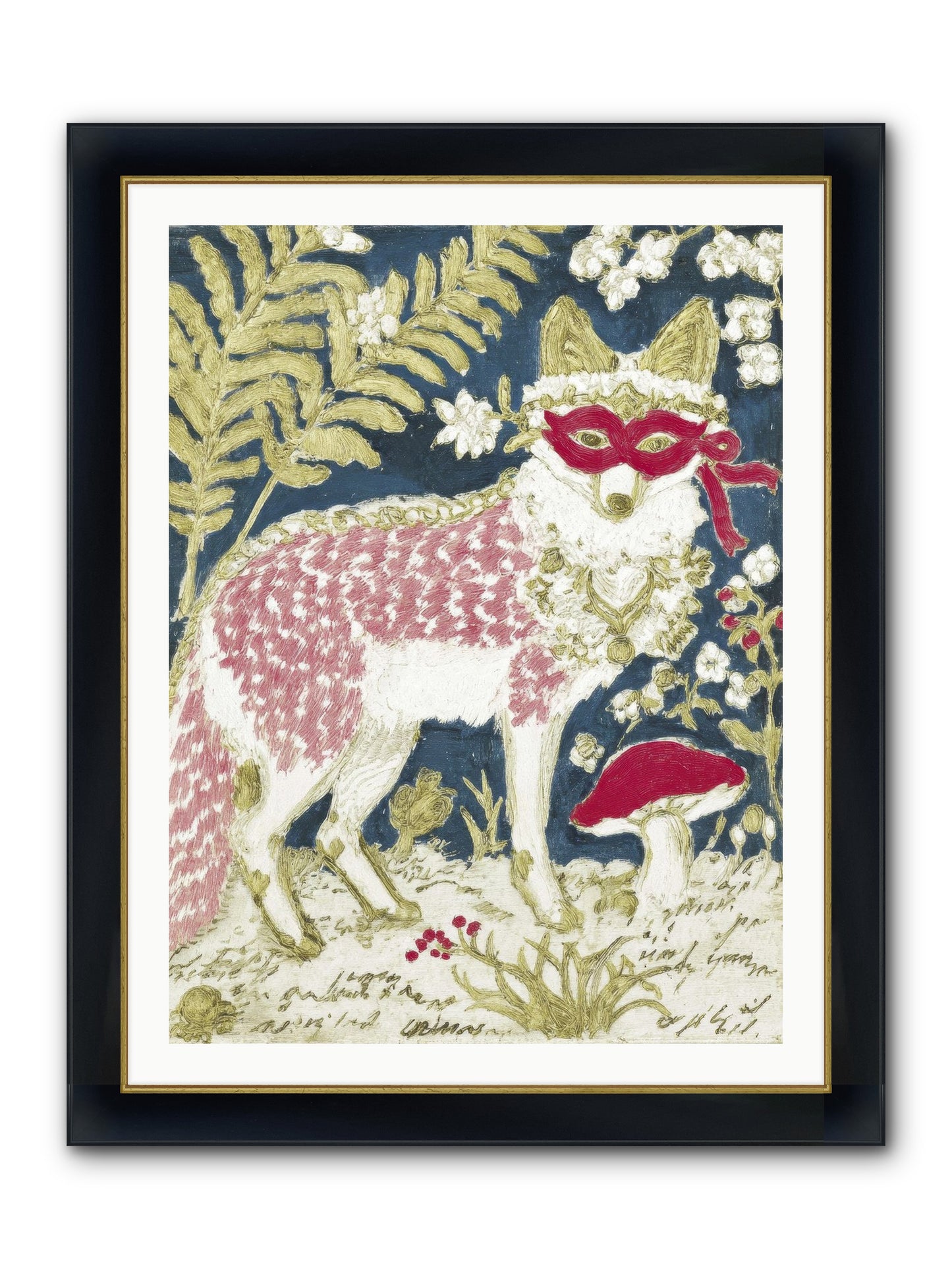 Gentleman’s Strawberry Hour Framed Print - Wide Black w/Gold 30x40