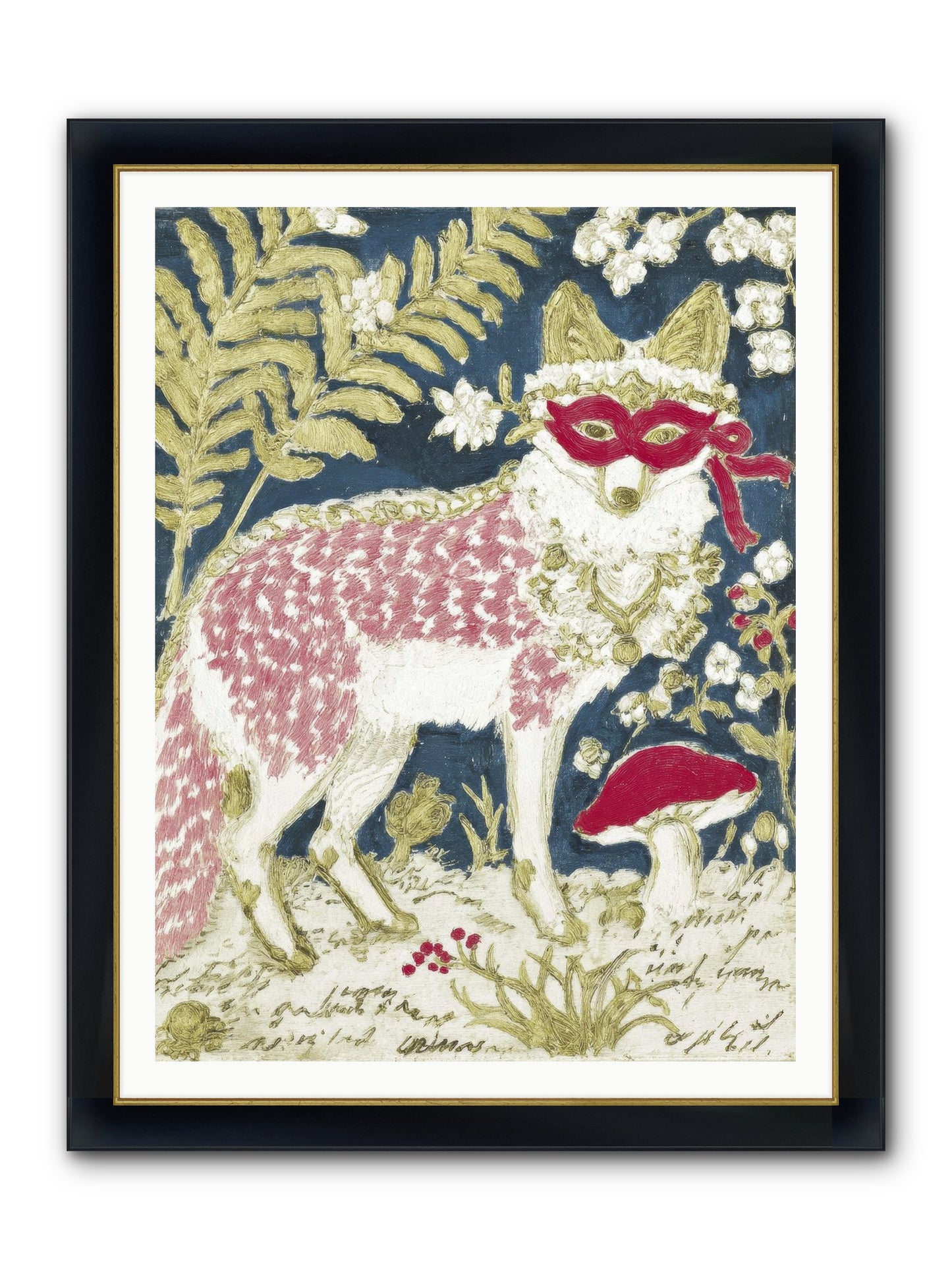 Gentleman’s Strawberry Hour Framed Print - Wide Black w/Gold 36x48