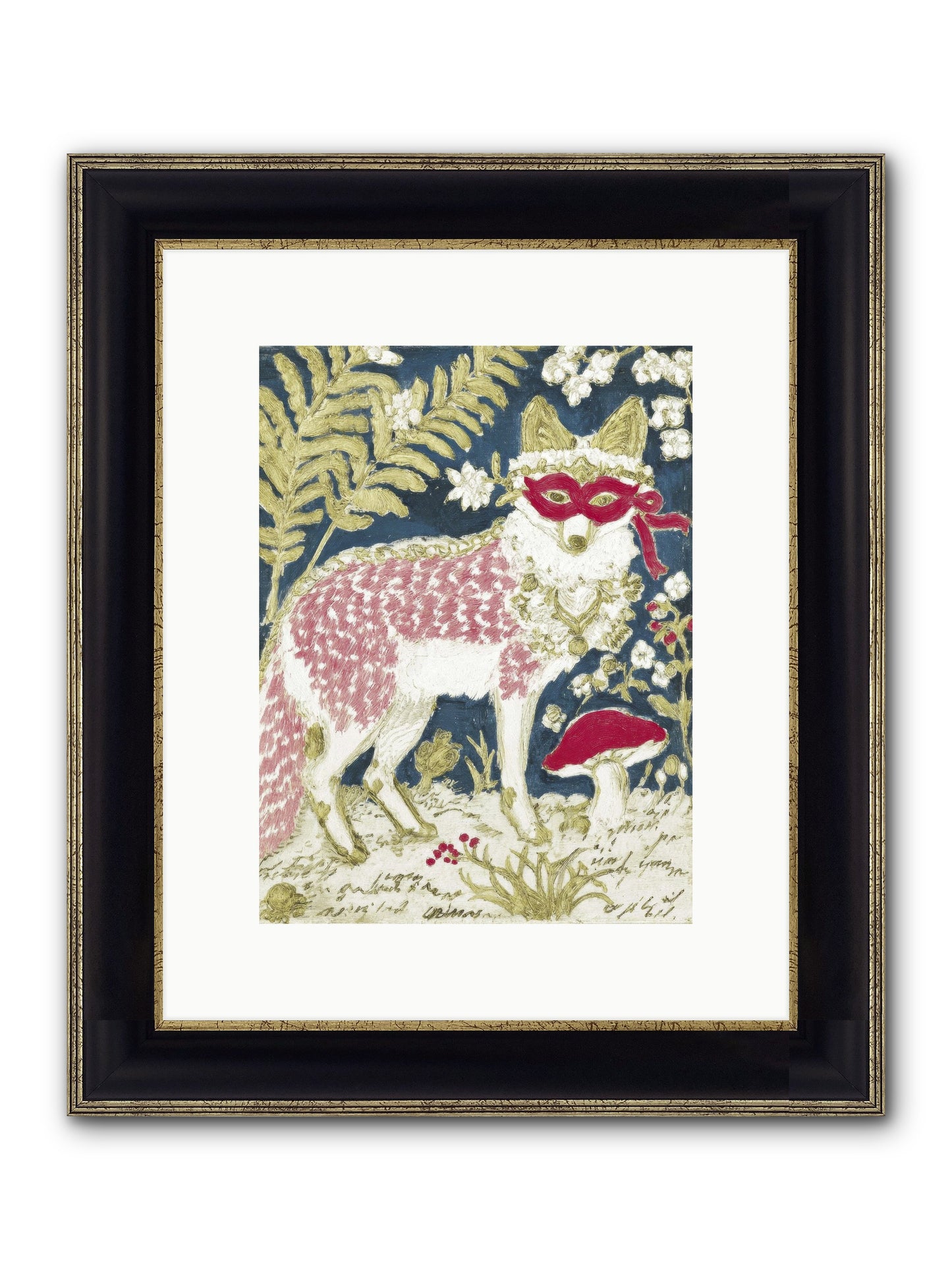 Gentleman’s Strawberry Hour Framed Print - Black & Gold 9x12