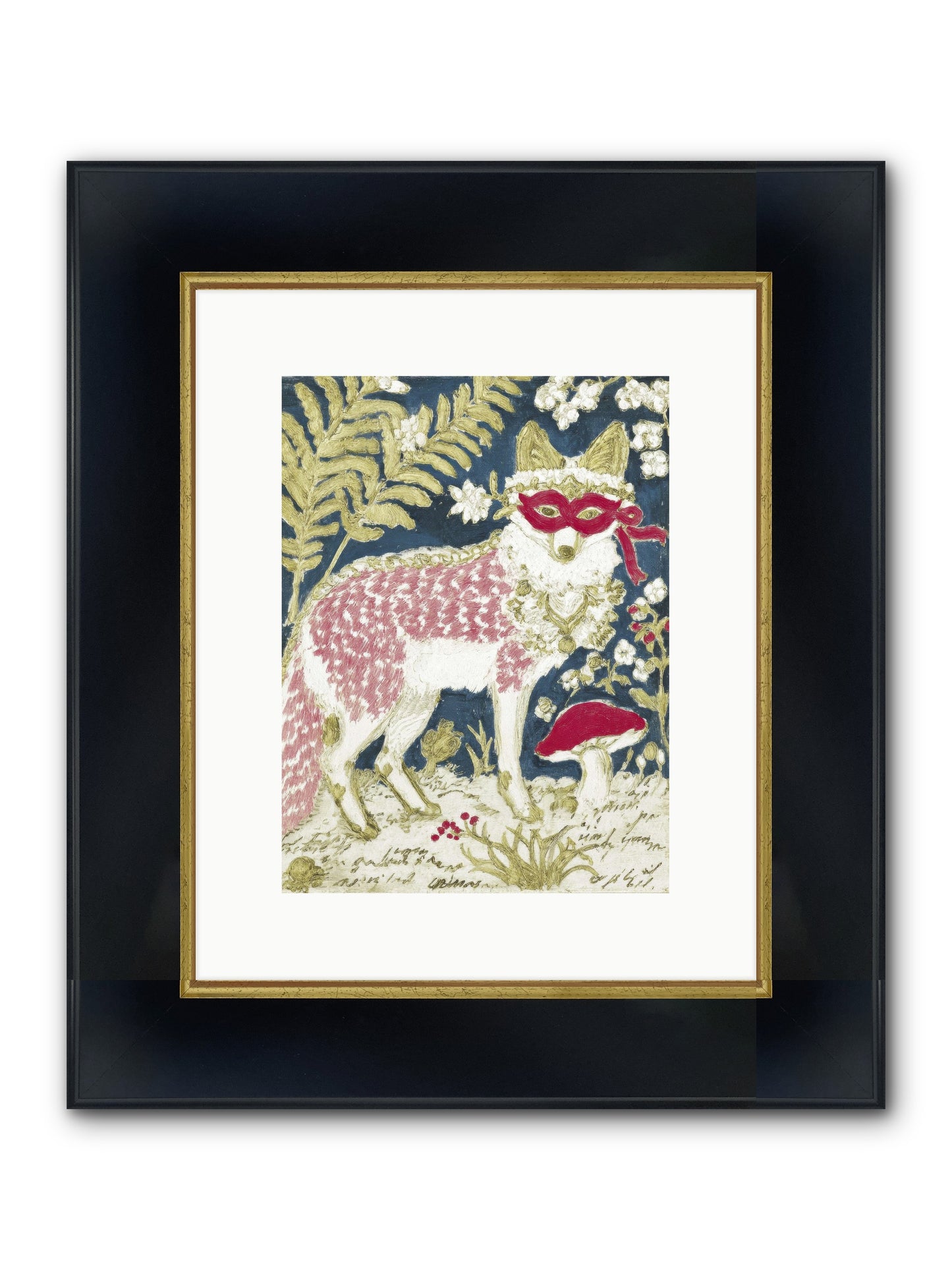 Gentleman’s Strawberry Hour Framed Print - Wide Black w/Gold 9x12