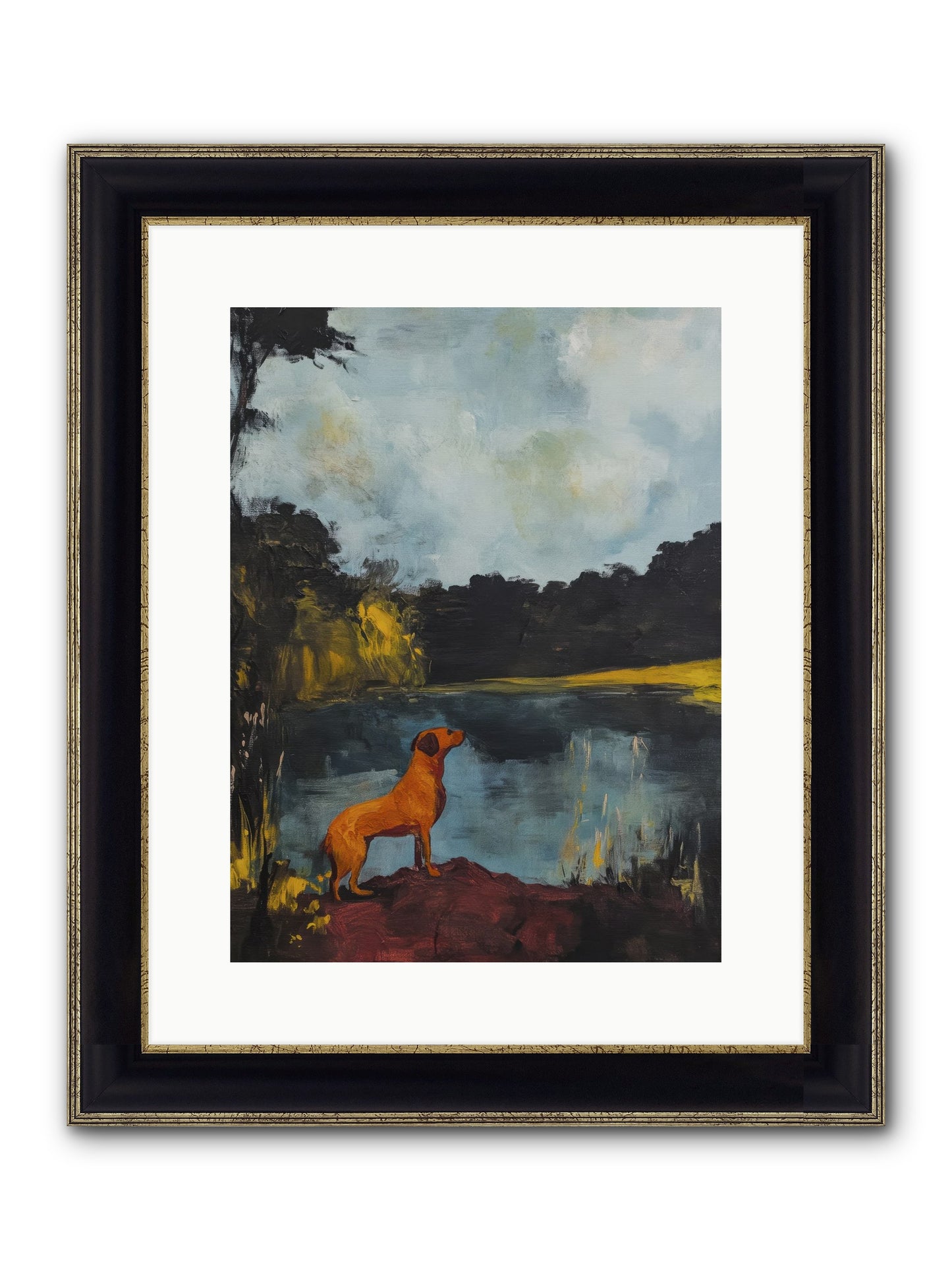 Ghost Walker Framed Print - Black & Gold 12x16