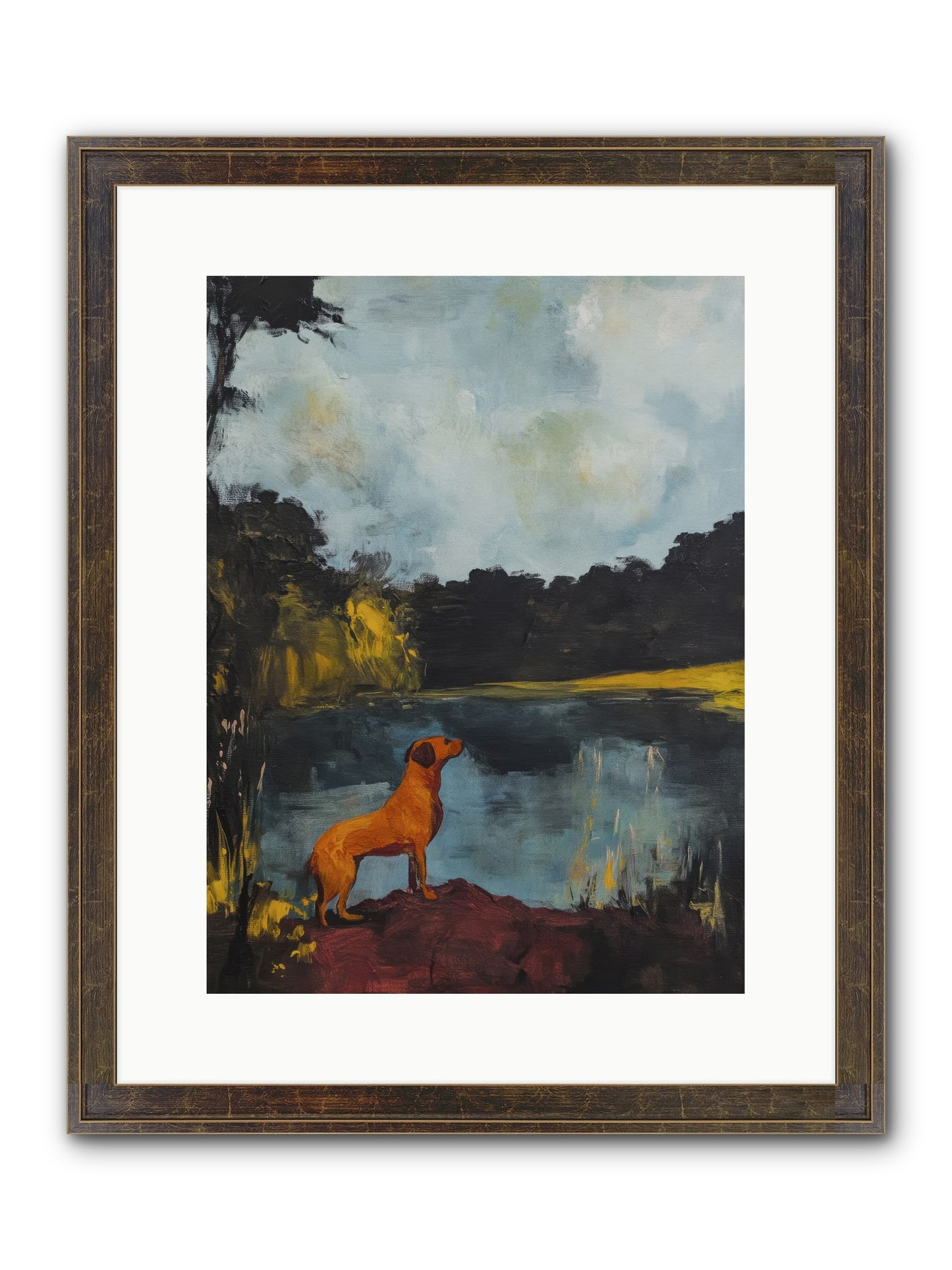 Ghost Walker Framed Print - Slimwoods Black/Gold 12x16