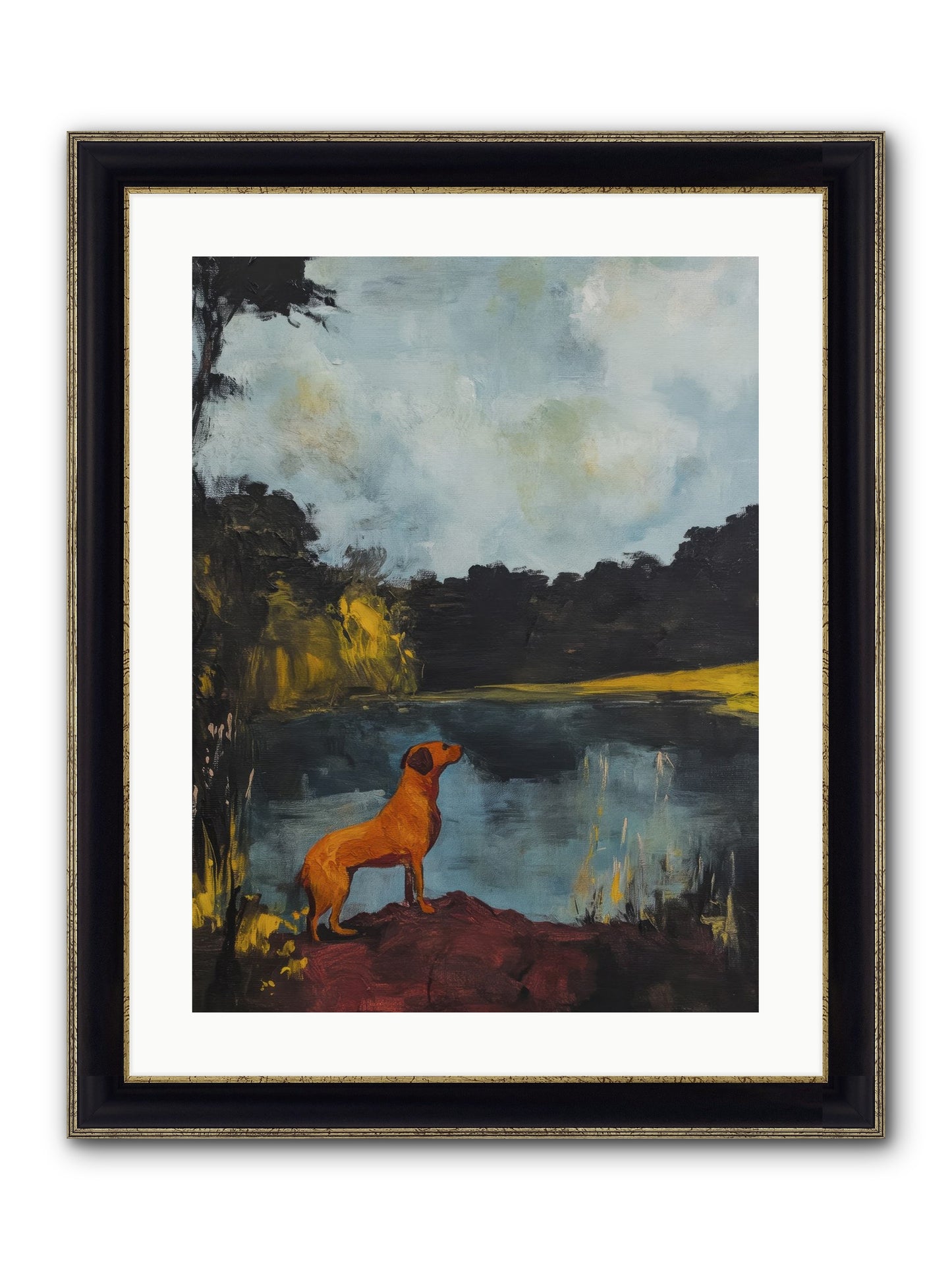 Ghost Walker Framed Print - Black & Gold 18x24