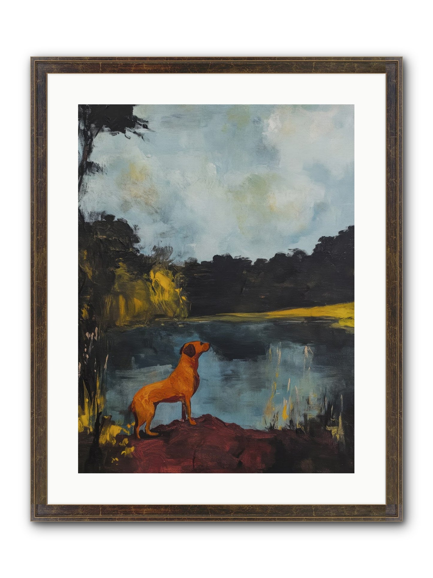 Ghost Walker Framed Print - Slimwoods Black/Gold 18x24