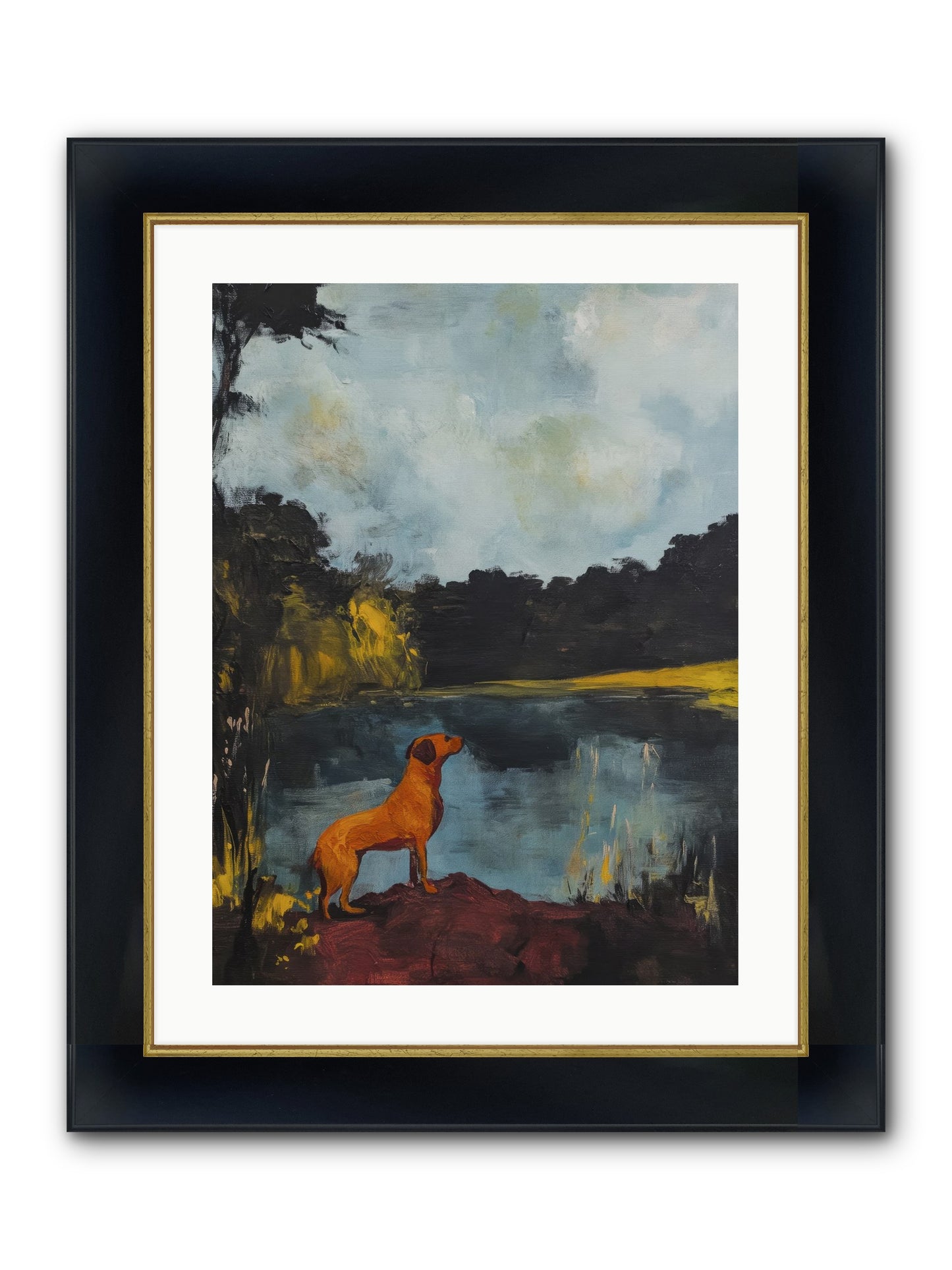 Ghost Walker Framed Print - Wide Black w/Gold 18x24