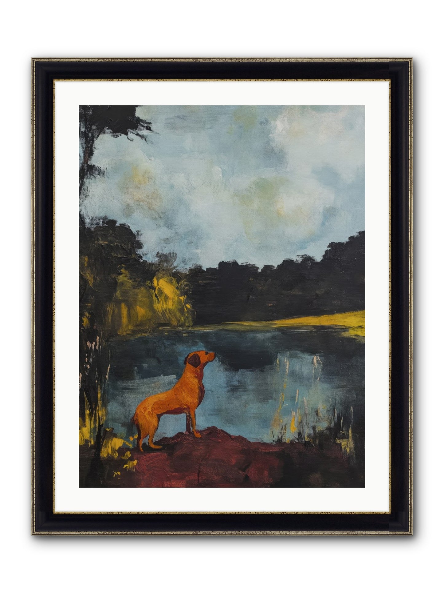 Ghost Walker Framed Print - Black & Gold 24x32