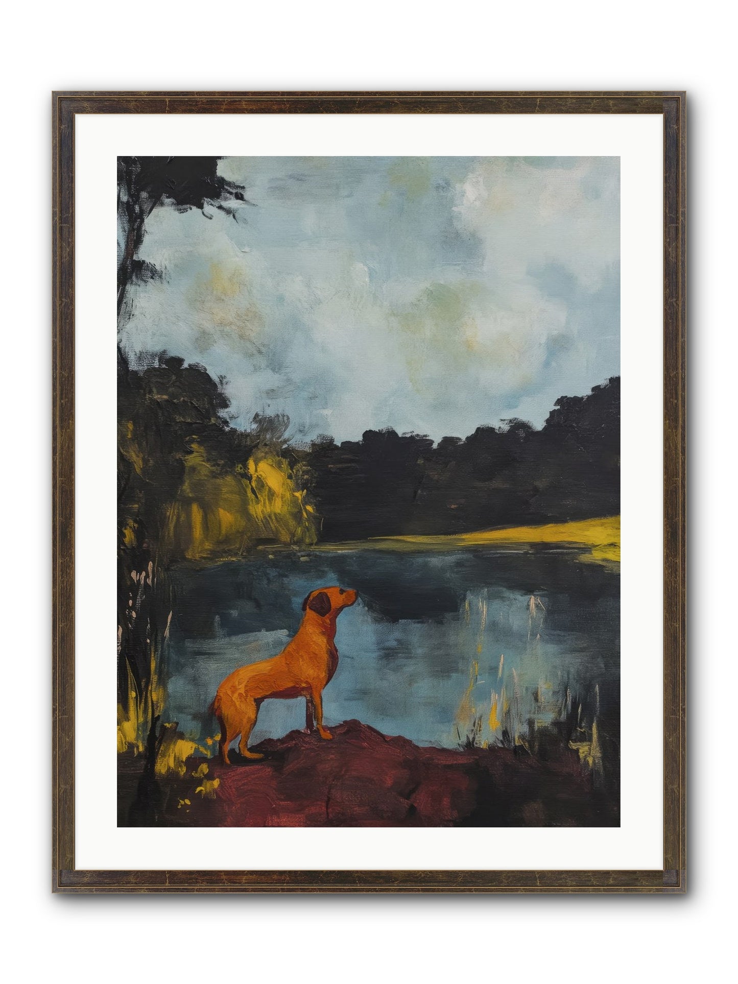 Ghost Walker Framed Print - Slimwoods Black/Gold 24x32