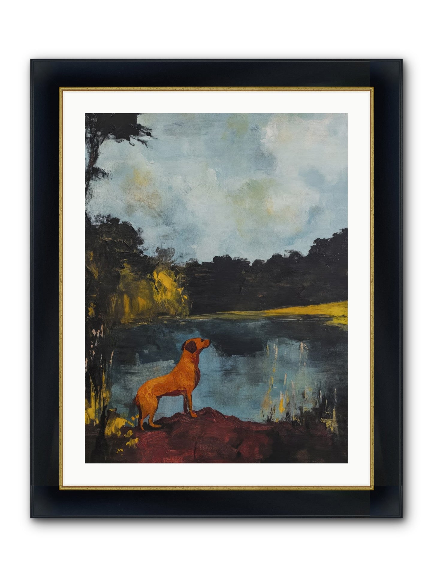 Ghost Walker Framed Print - Wide Black w/Gold 24x32