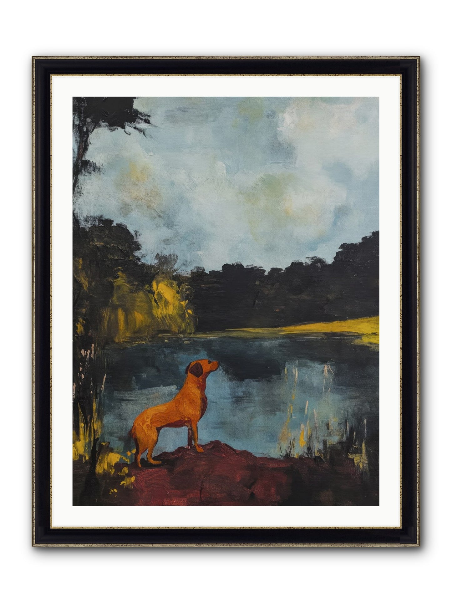 Ghost Walker Framed Print - Black & Gold 30x40