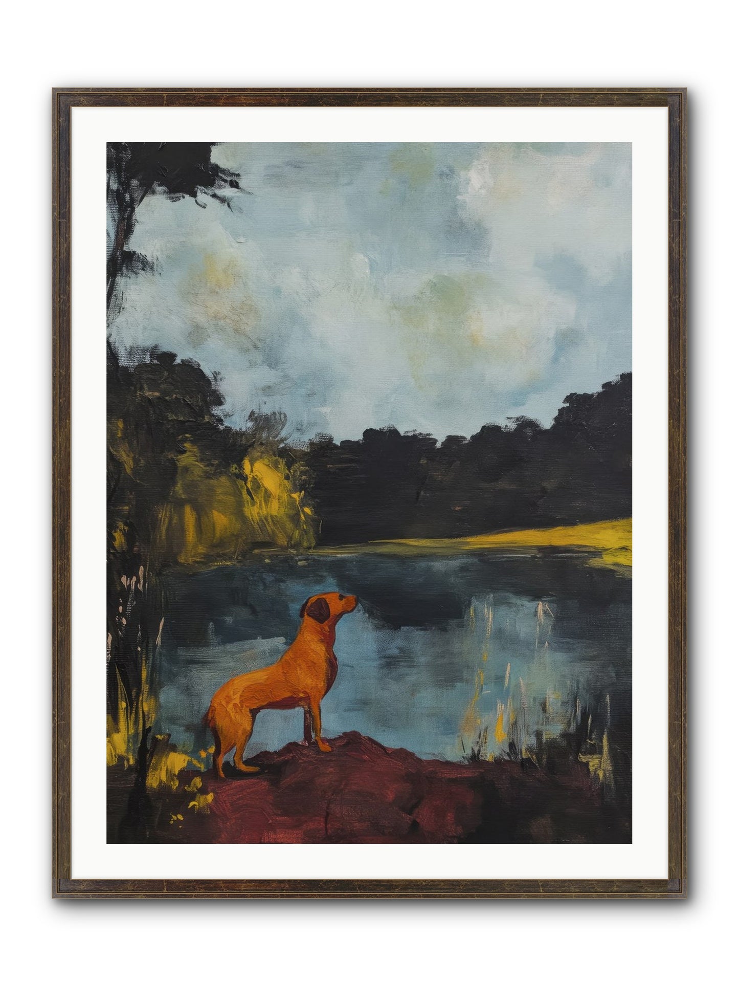 Ghost Walker Framed Print - Slimwoods Black/Gold 30x40