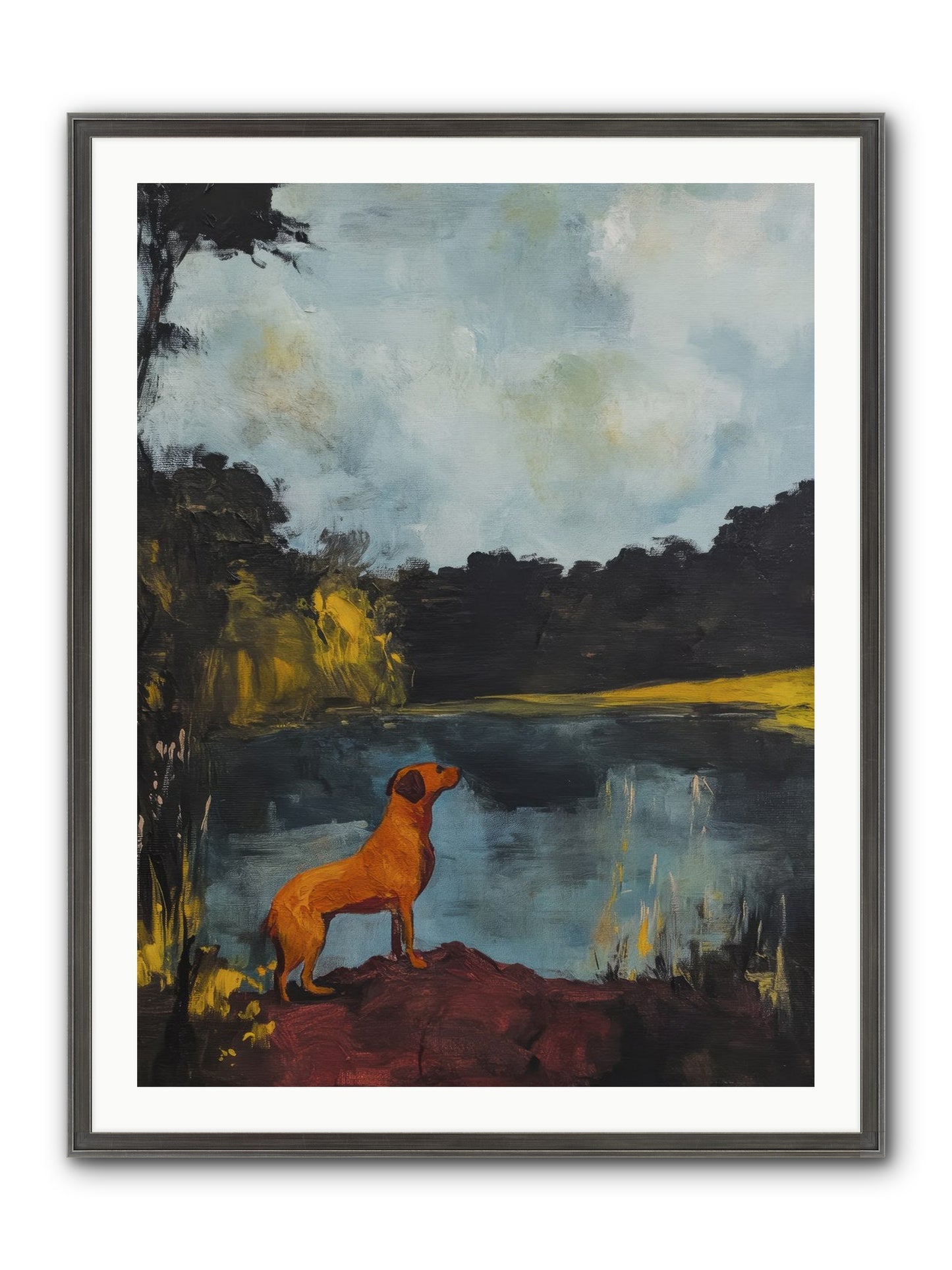 Ghost Walker Framed Print - Slimwoods Black/Silver 30x40