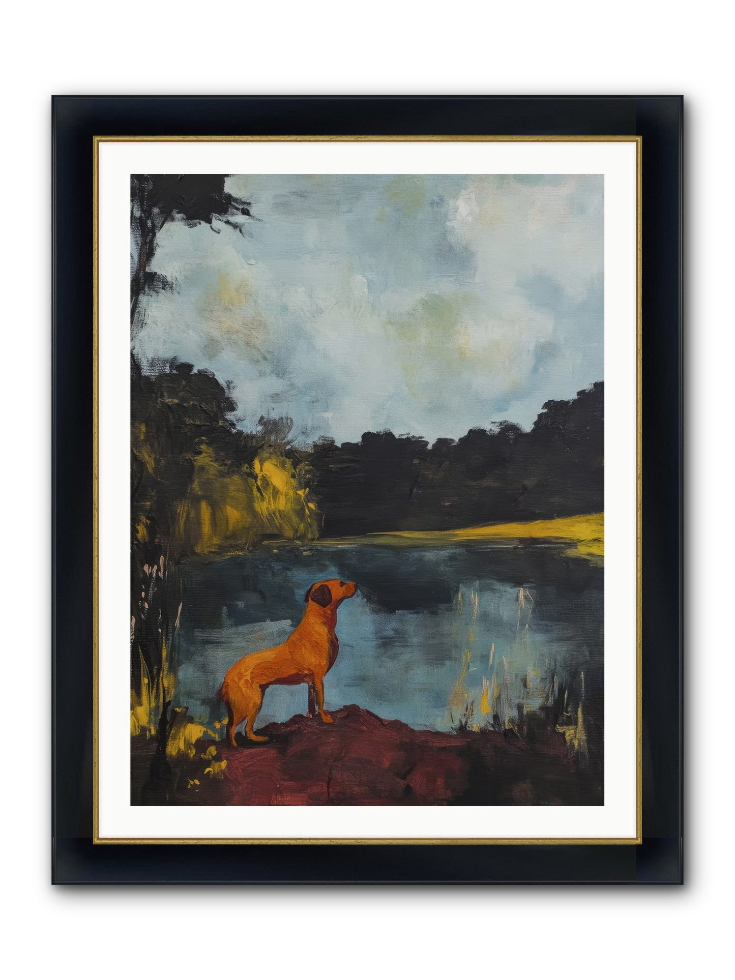 Ghost Walker Framed Print - Wide Black w/Gold 30x40