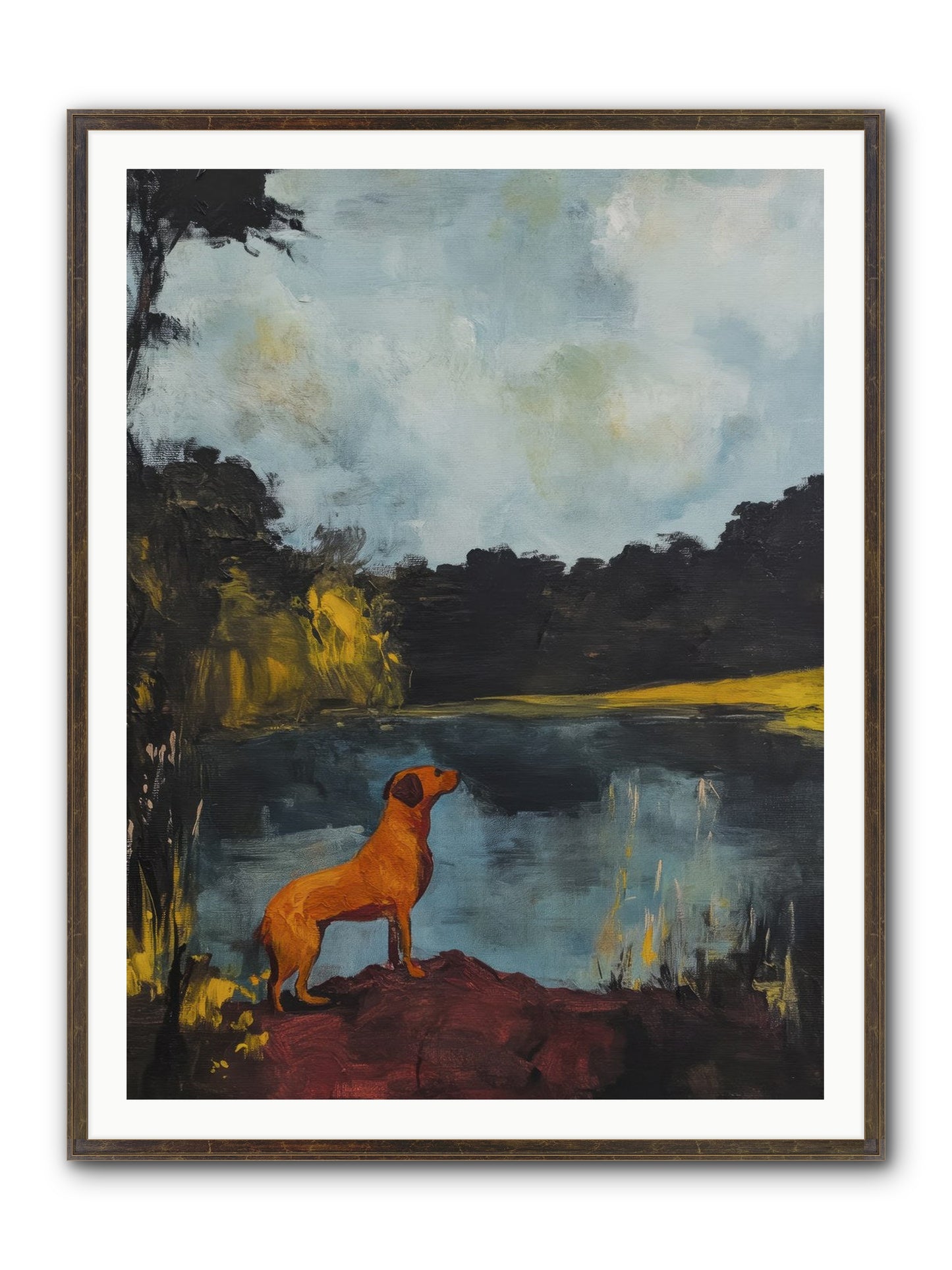 Ghost Walker Framed Print - Slimwoods Black/Gold 36x48