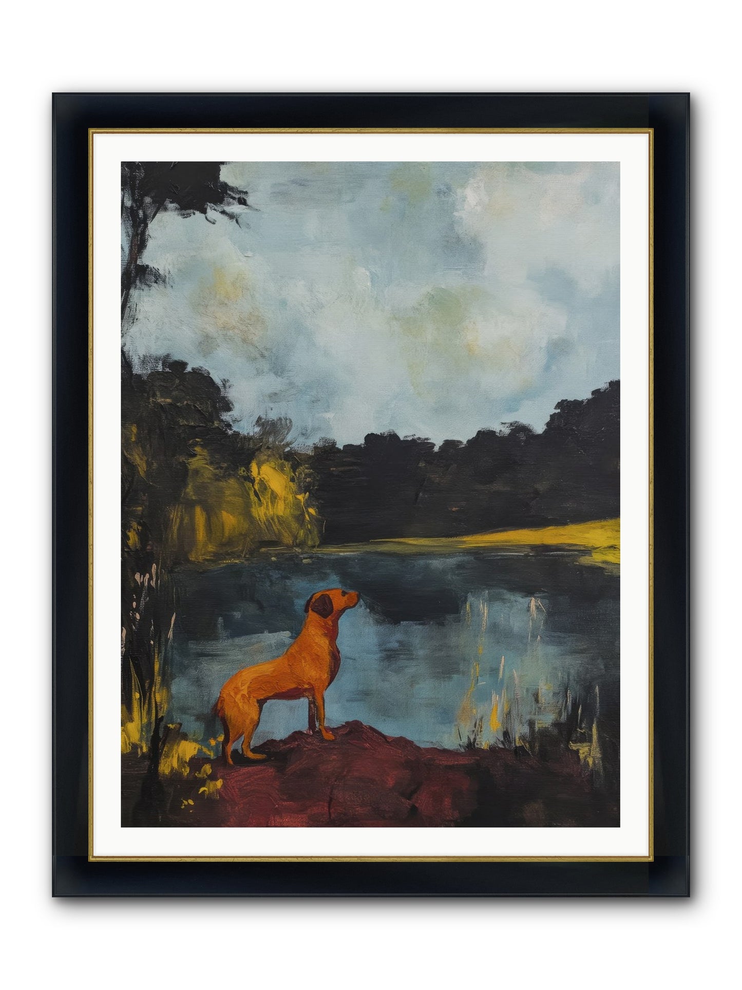 Ghost Walker Framed Print - Wide Black w/Gold 36x48