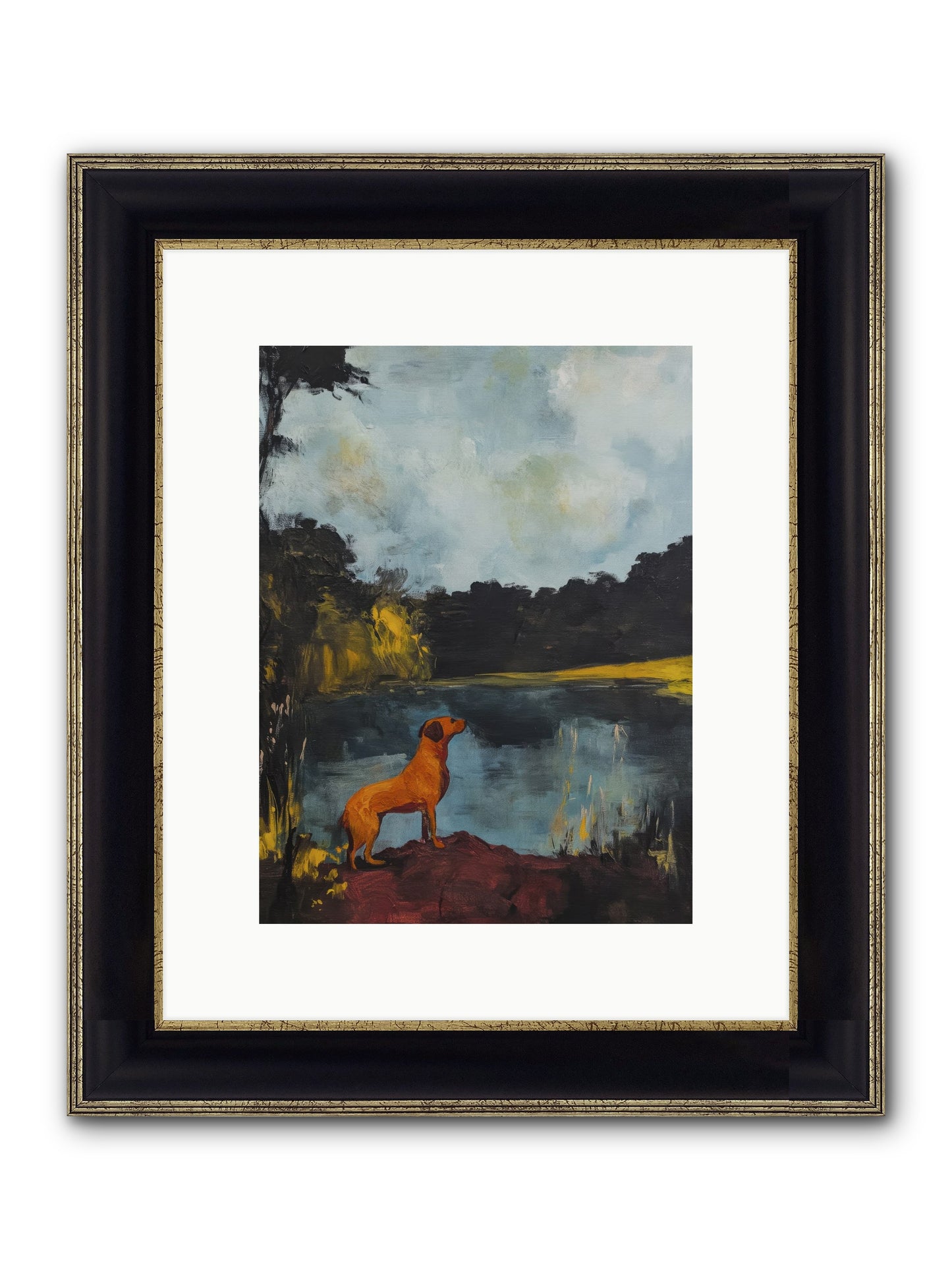 Ghost Walker Framed Print - Black & Gold 9x12