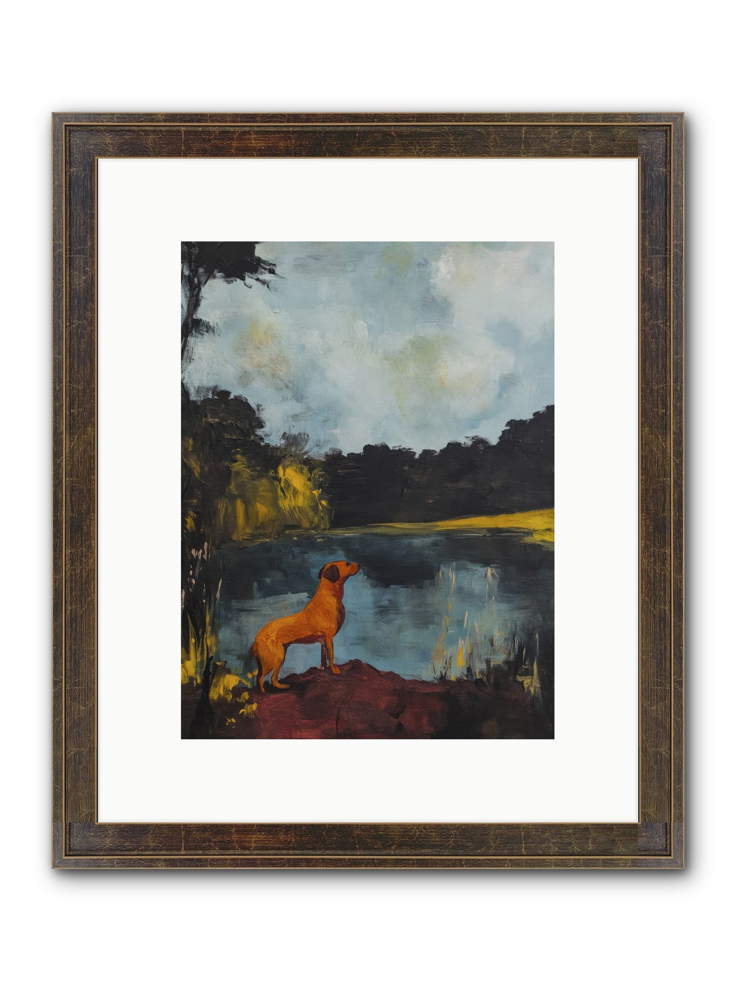 Ghost Walker Framed Print - Slimwoods Black/Gold 9x12