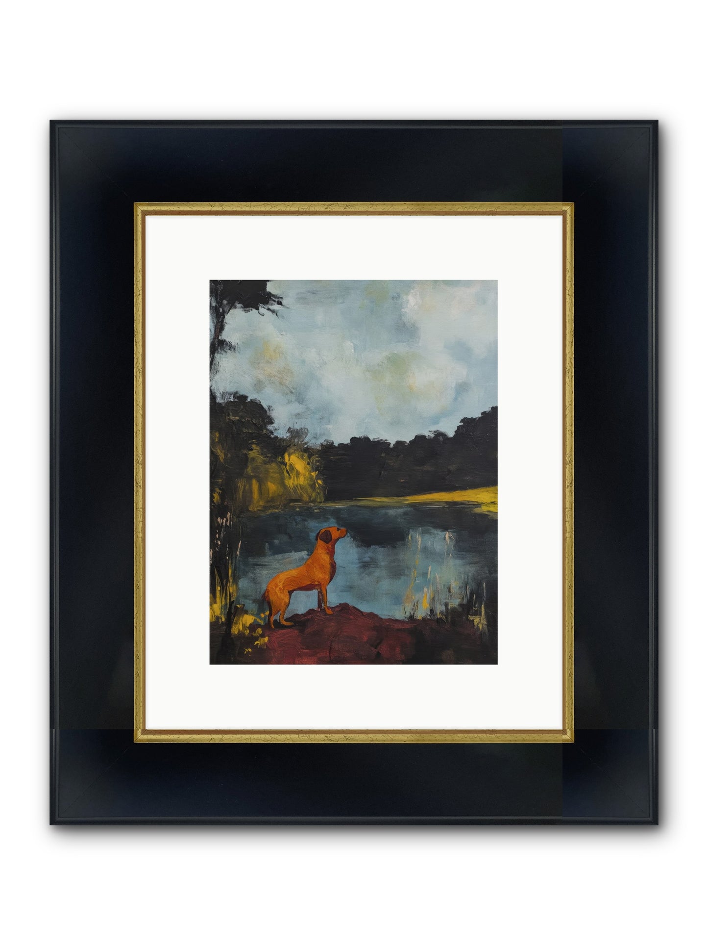 Ghost Walker Framed Print - Wide Black w/Gold 9x12