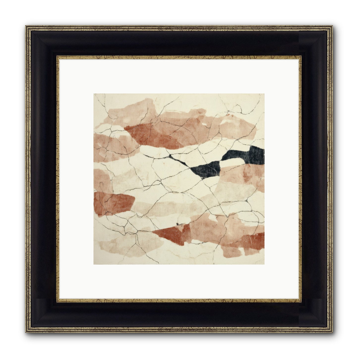 Gilded Ashes Framed Print - Black & Gold 10x10