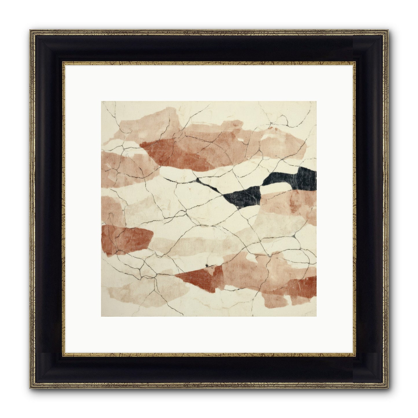 Gilded Ashes Framed Print - Black & Gold 12x12