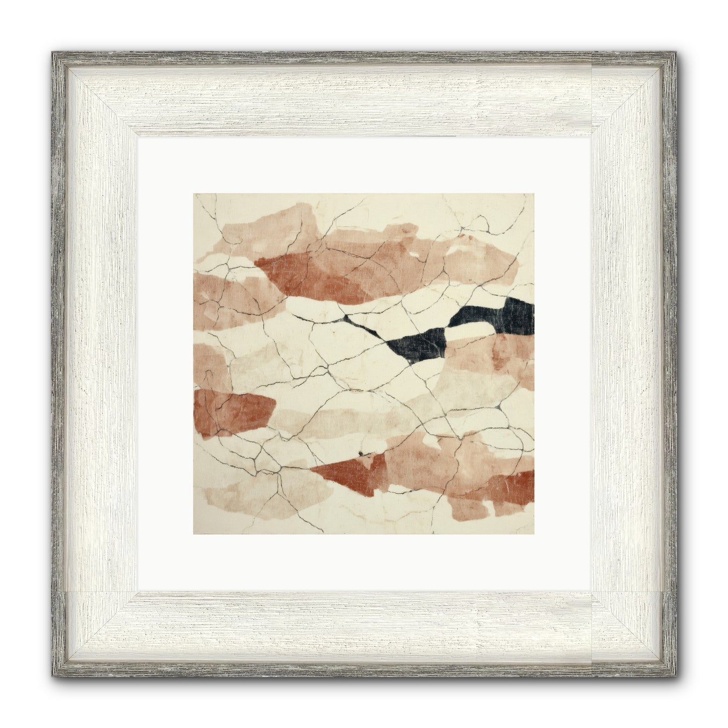 Gilded Ashes Framed Print - Driftwood White 12x12