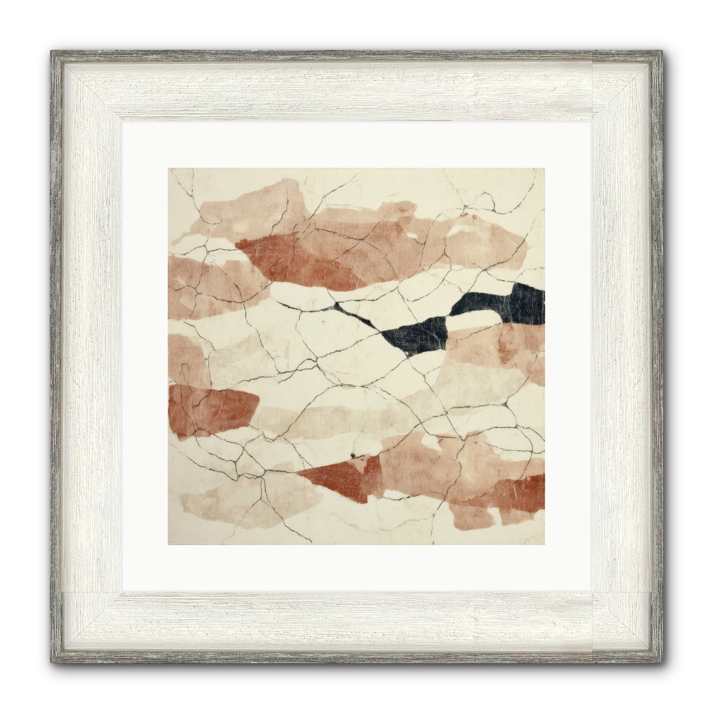 Gilded Ashes Framed Print - Driftwood White 16x16