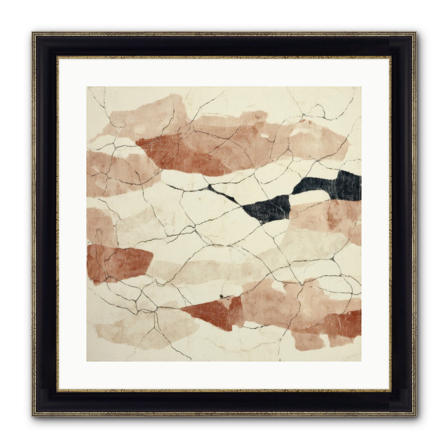 Gilded Ashes Framed Print - Black & Gold 20x20