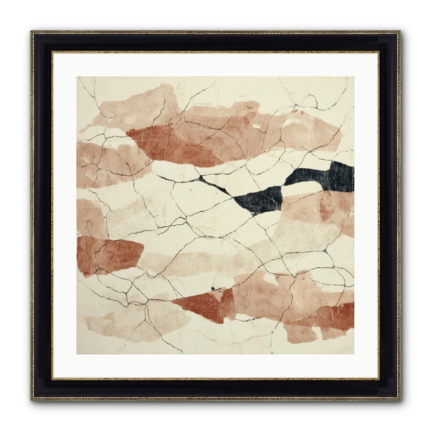 Gilded Ashes Framed Print - Black & Gold 24x24