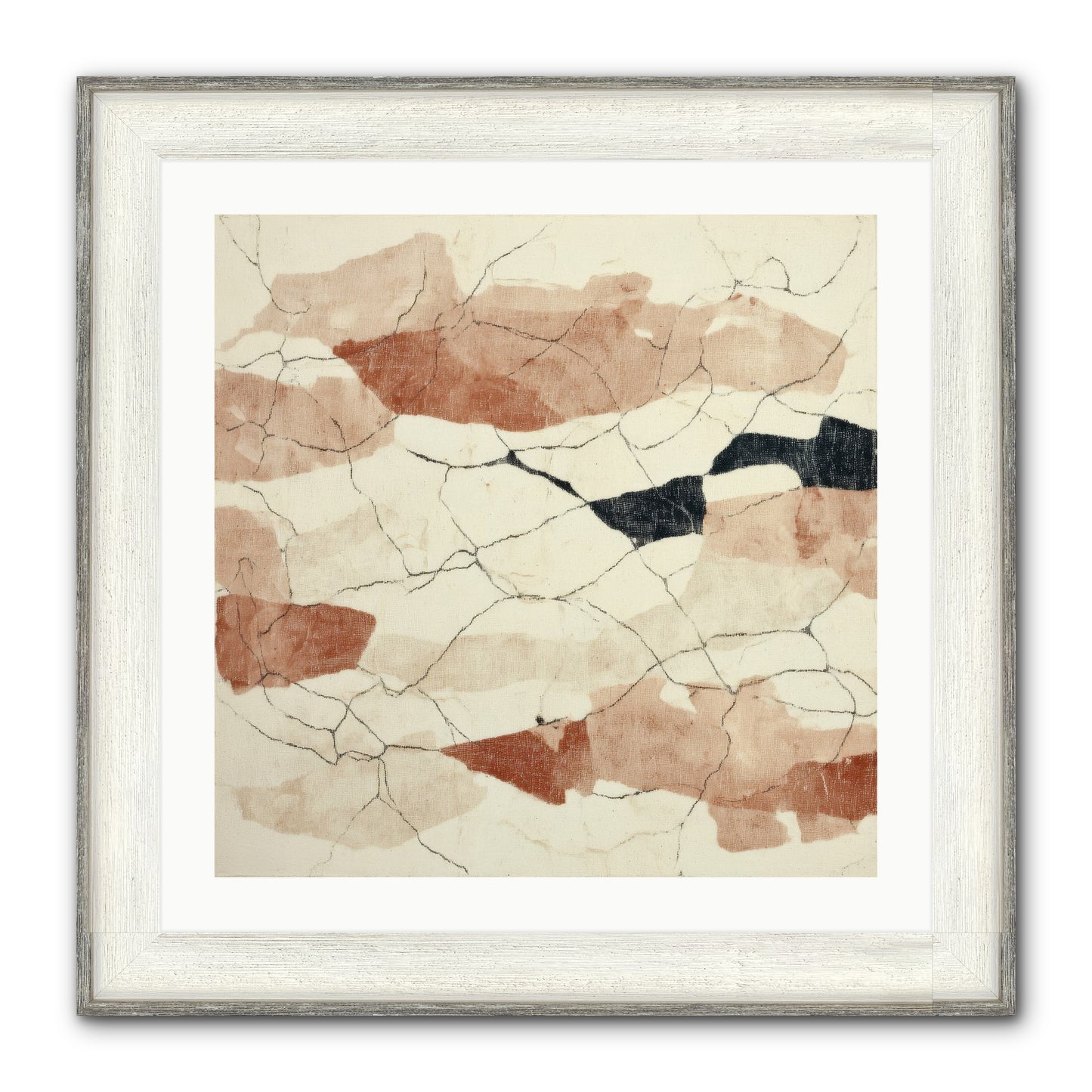 Gilded Ashes Framed Print - Driftwood White 24x24