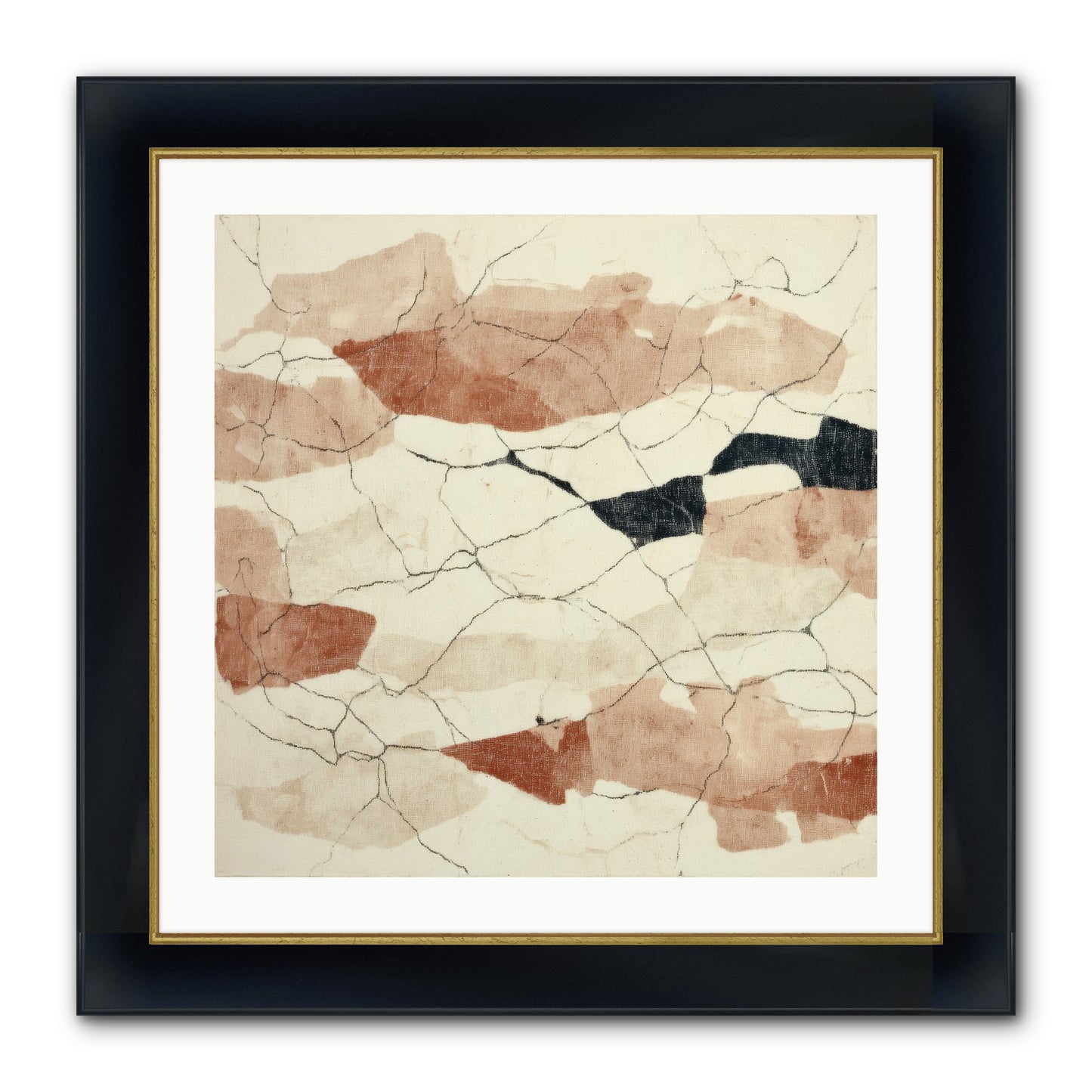 Gilded Ashes Framed Print - Wide Black w/Gold 24x24