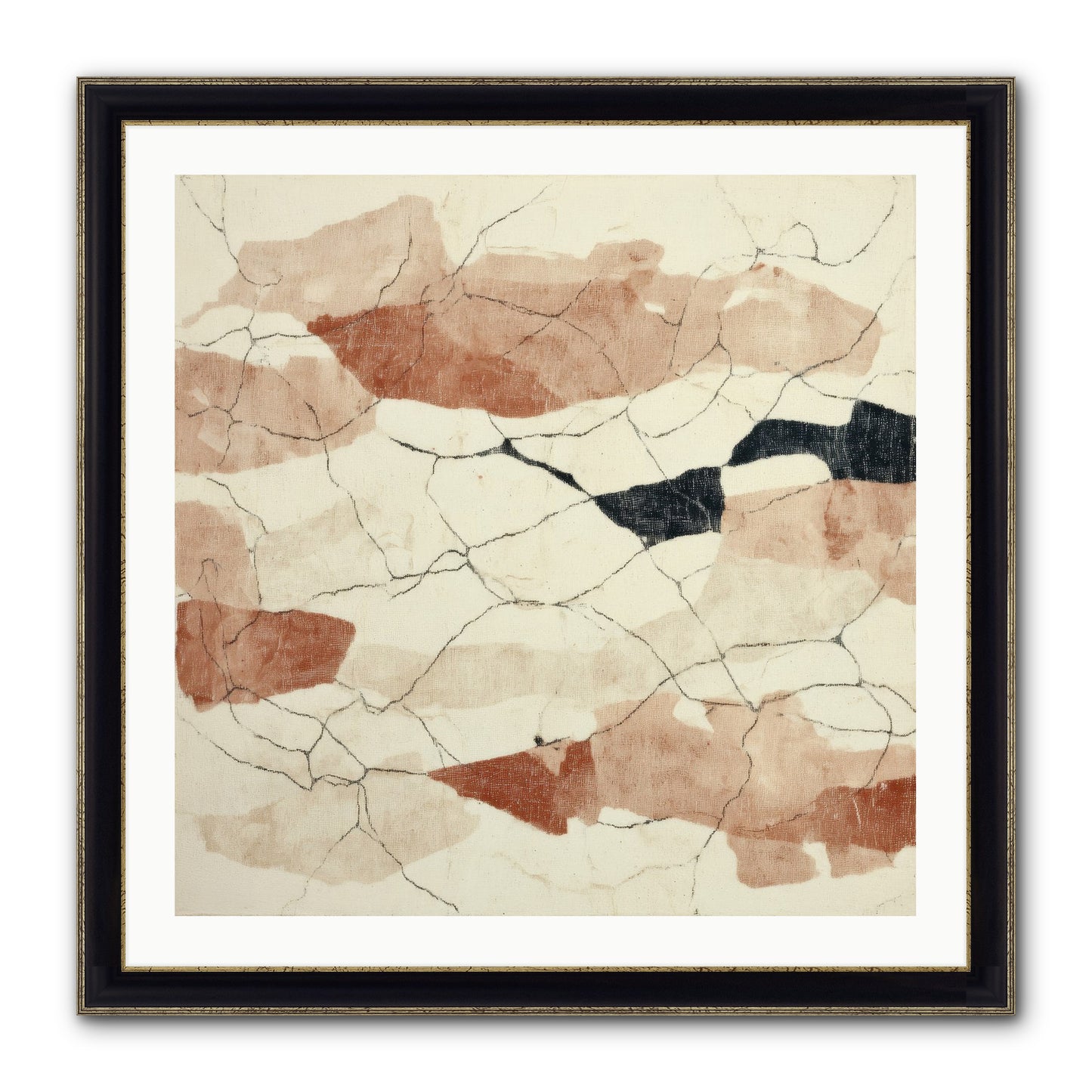 Gilded Ashes Framed Print - Black & Gold 30x30