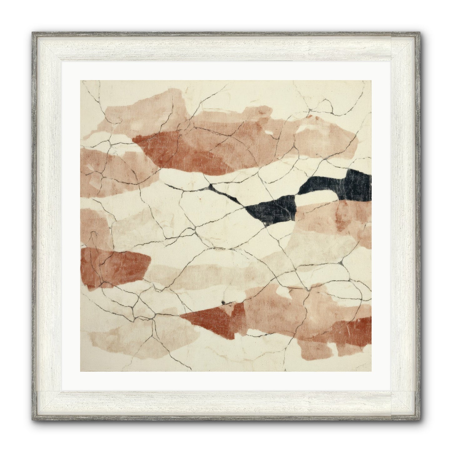 Gilded Ashes Framed Print - Driftwood White 30x30