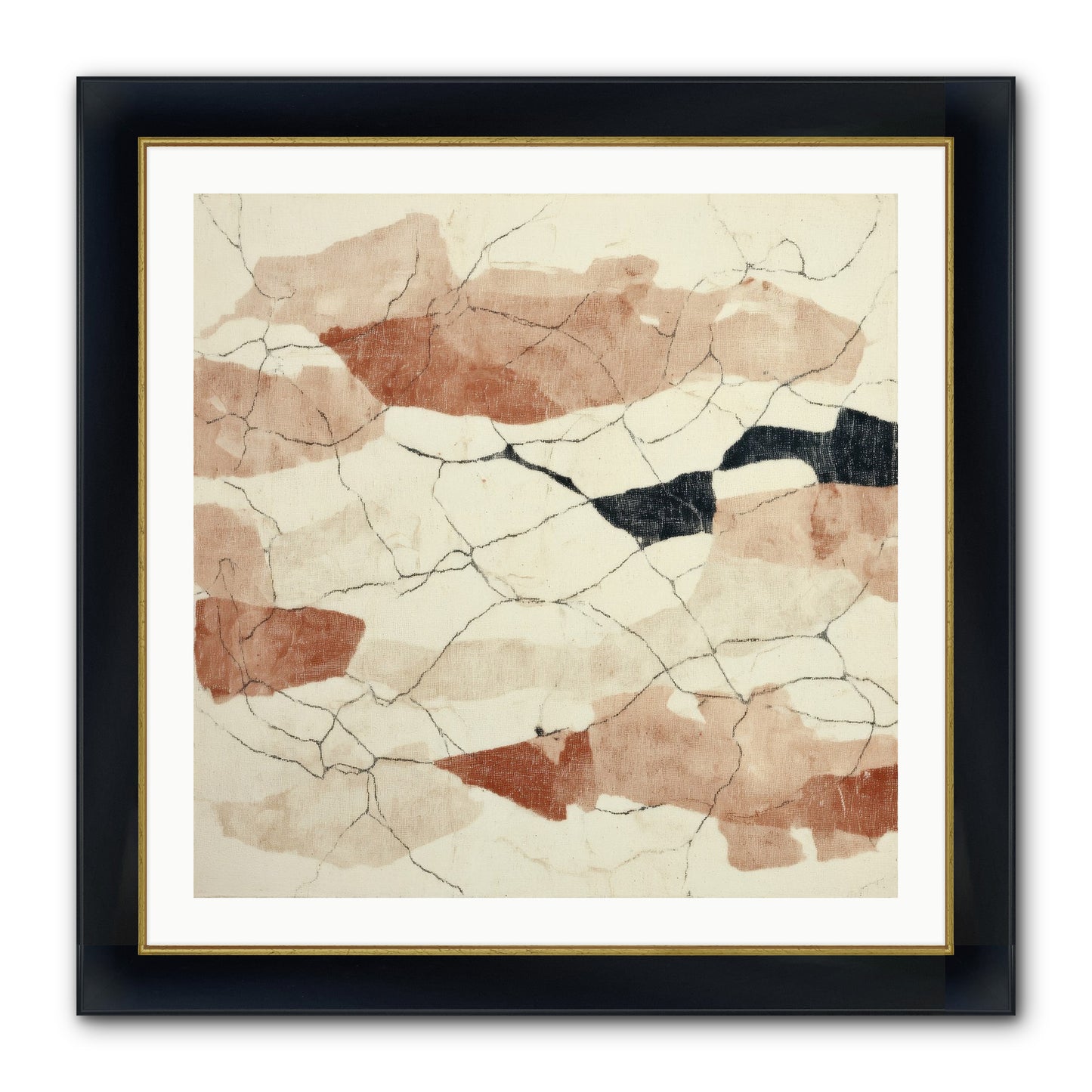 Gilded Ashes Framed Print - Wide Black w/Gold 30x30