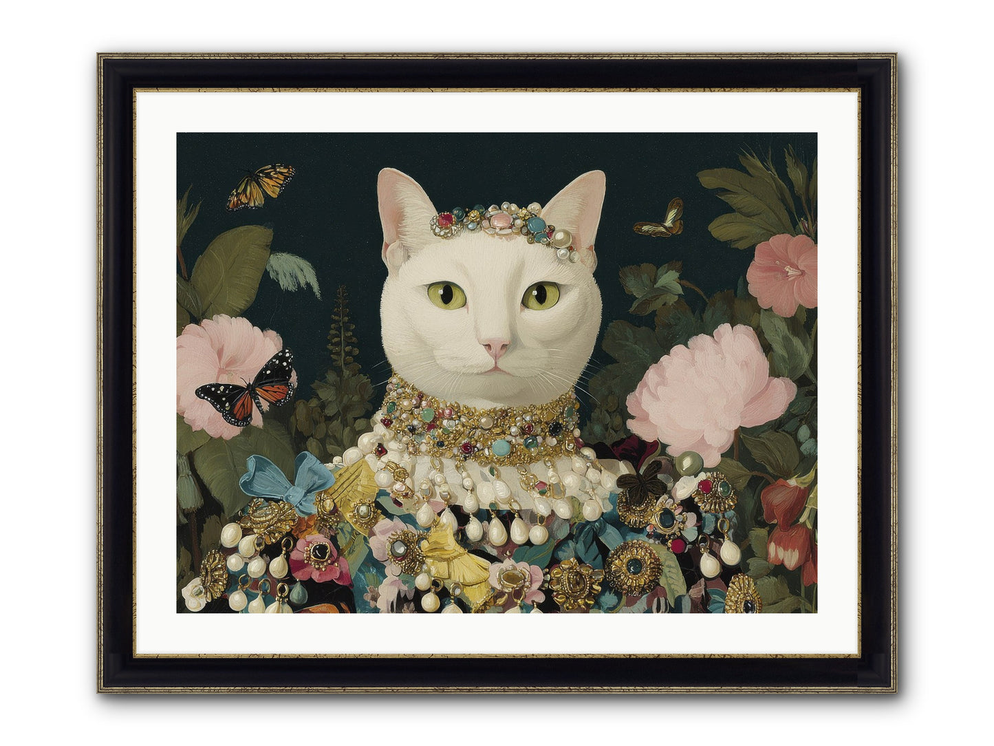 Gilded Daydream Framed Print - Black & Gold 32x24