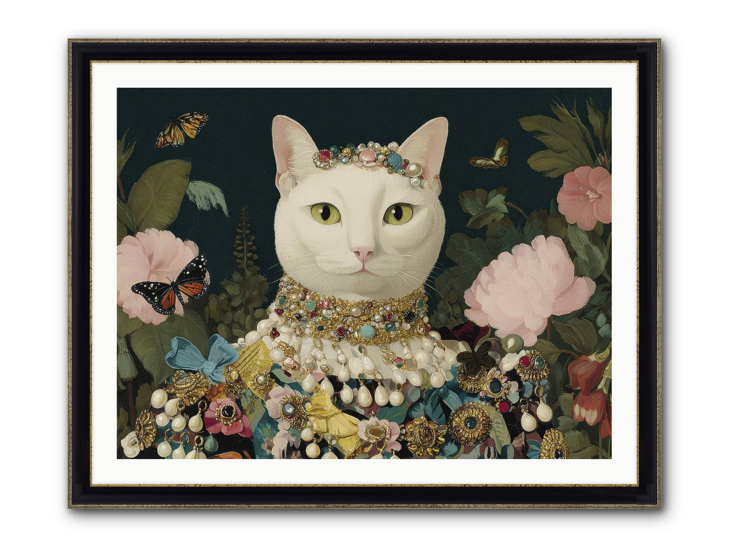 Gilded Daydream Framed Print - Black & Gold 40x30