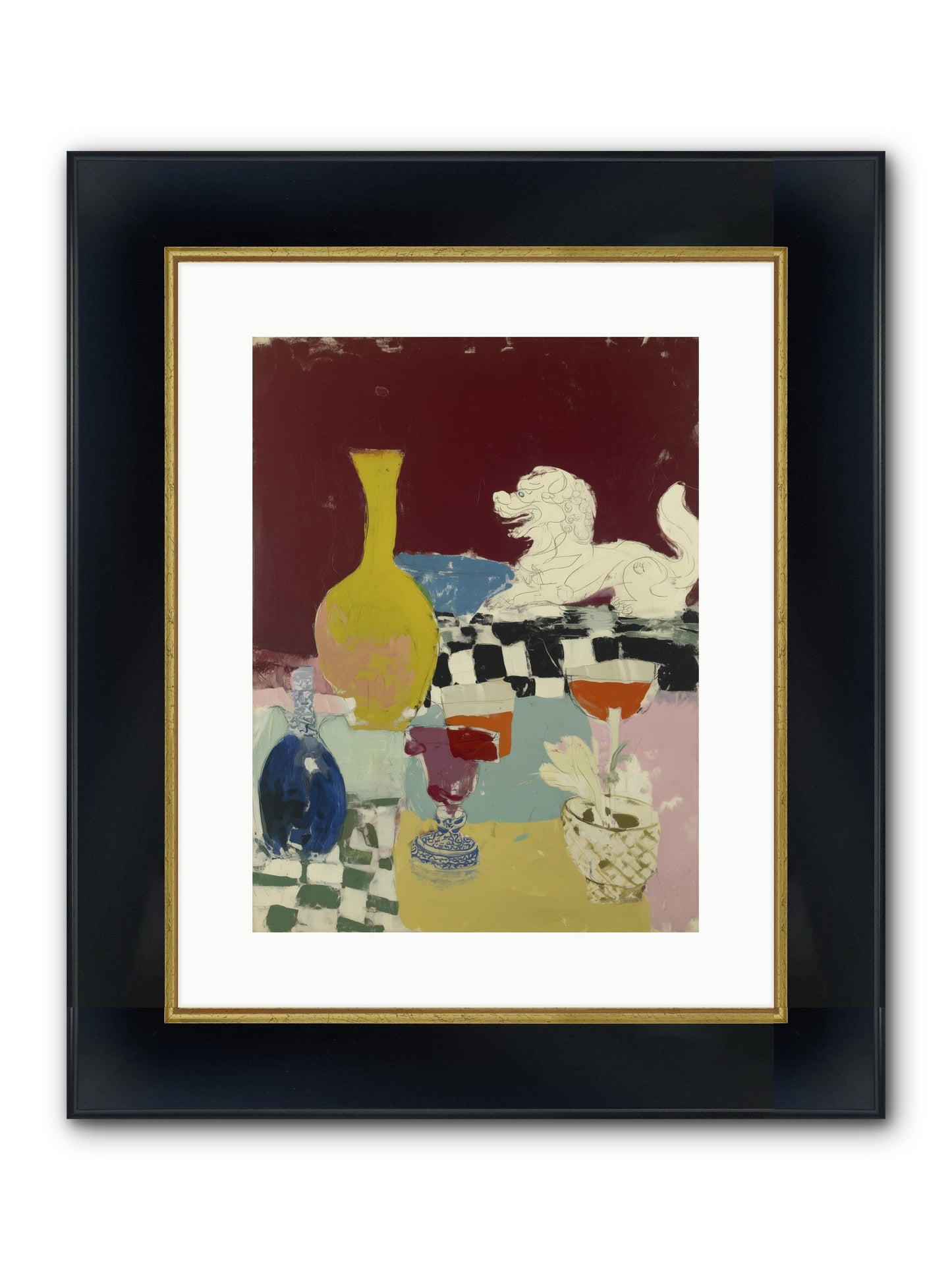 Gilded Reverberation Framed Print - Wide Black w/Gold 12x16