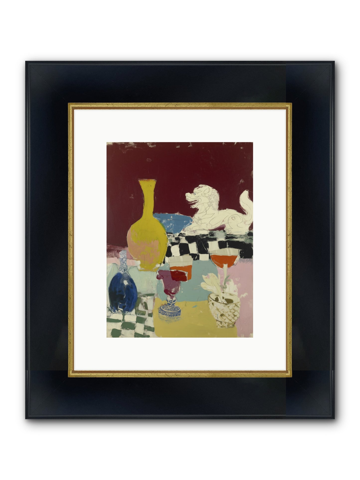 Gilded Reverberation Framed Print - Wide Black w/Gold 9x12