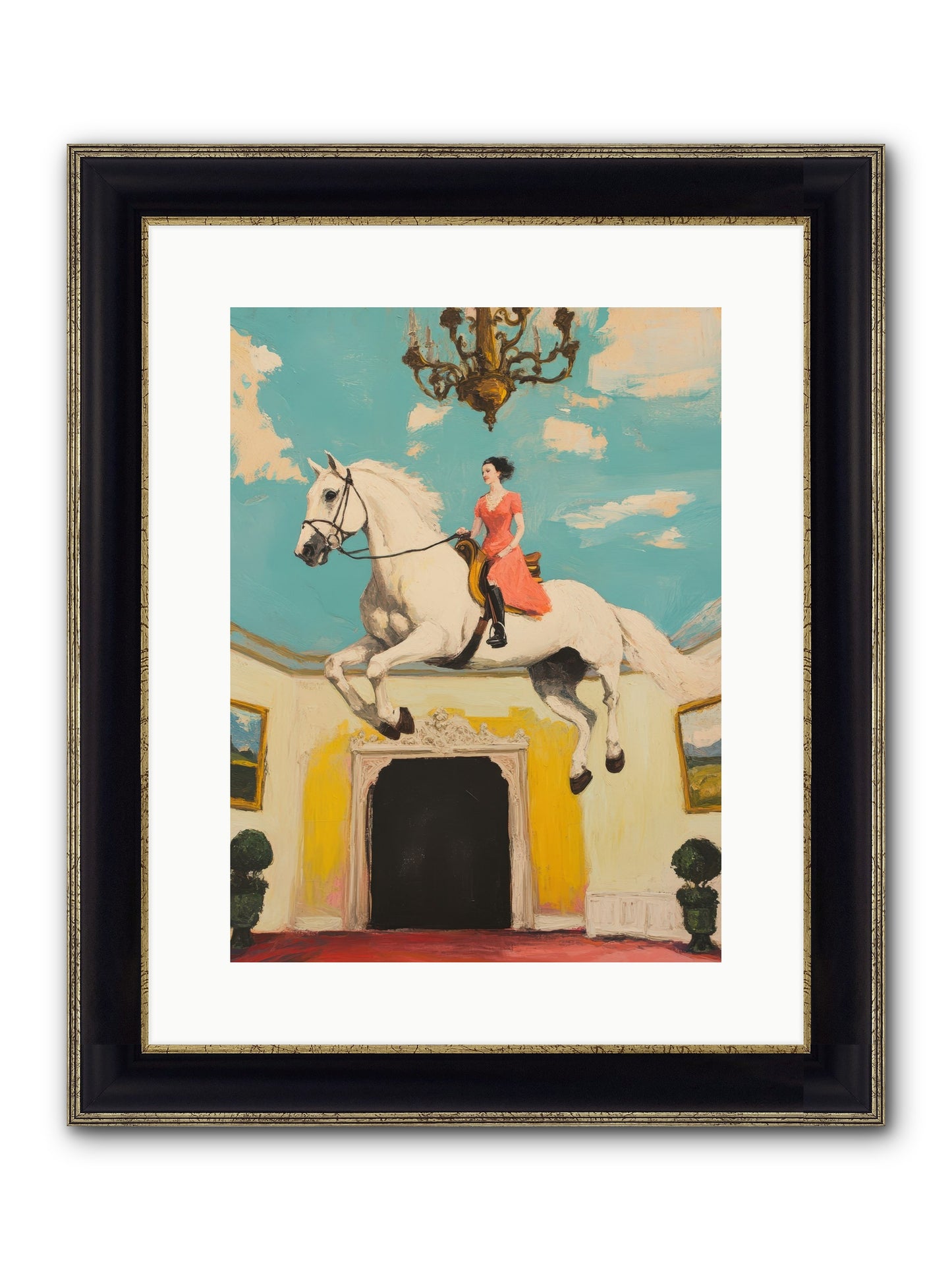 Gilded Rooms Tell Tales Framed Print - Black & Gold 12x16