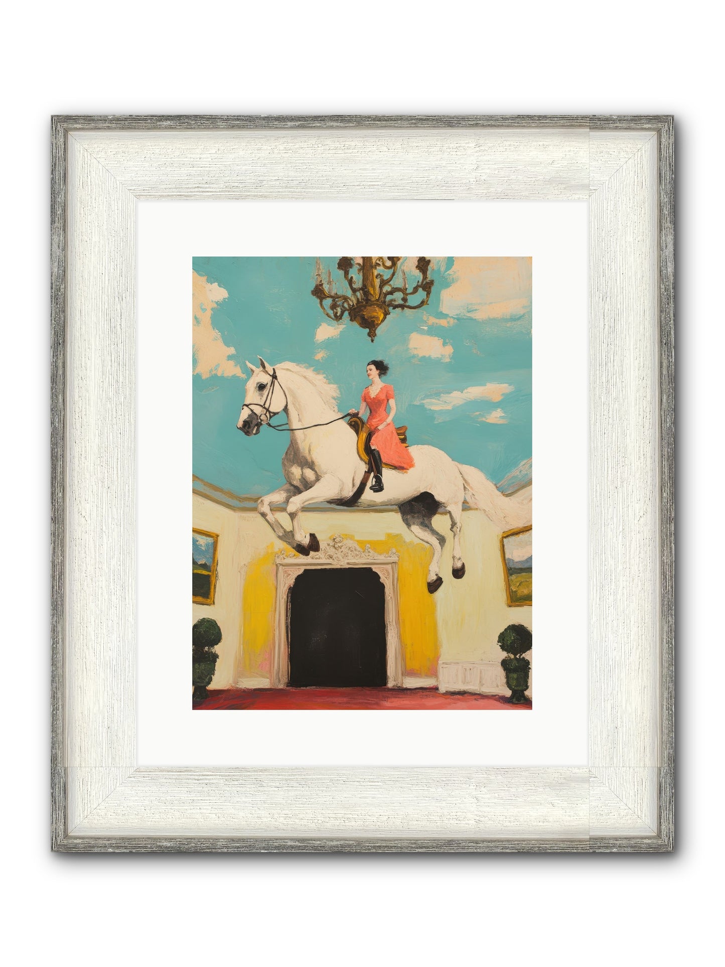 Gilded Rooms Tell Tales Framed Print - Driftwood White 12x16