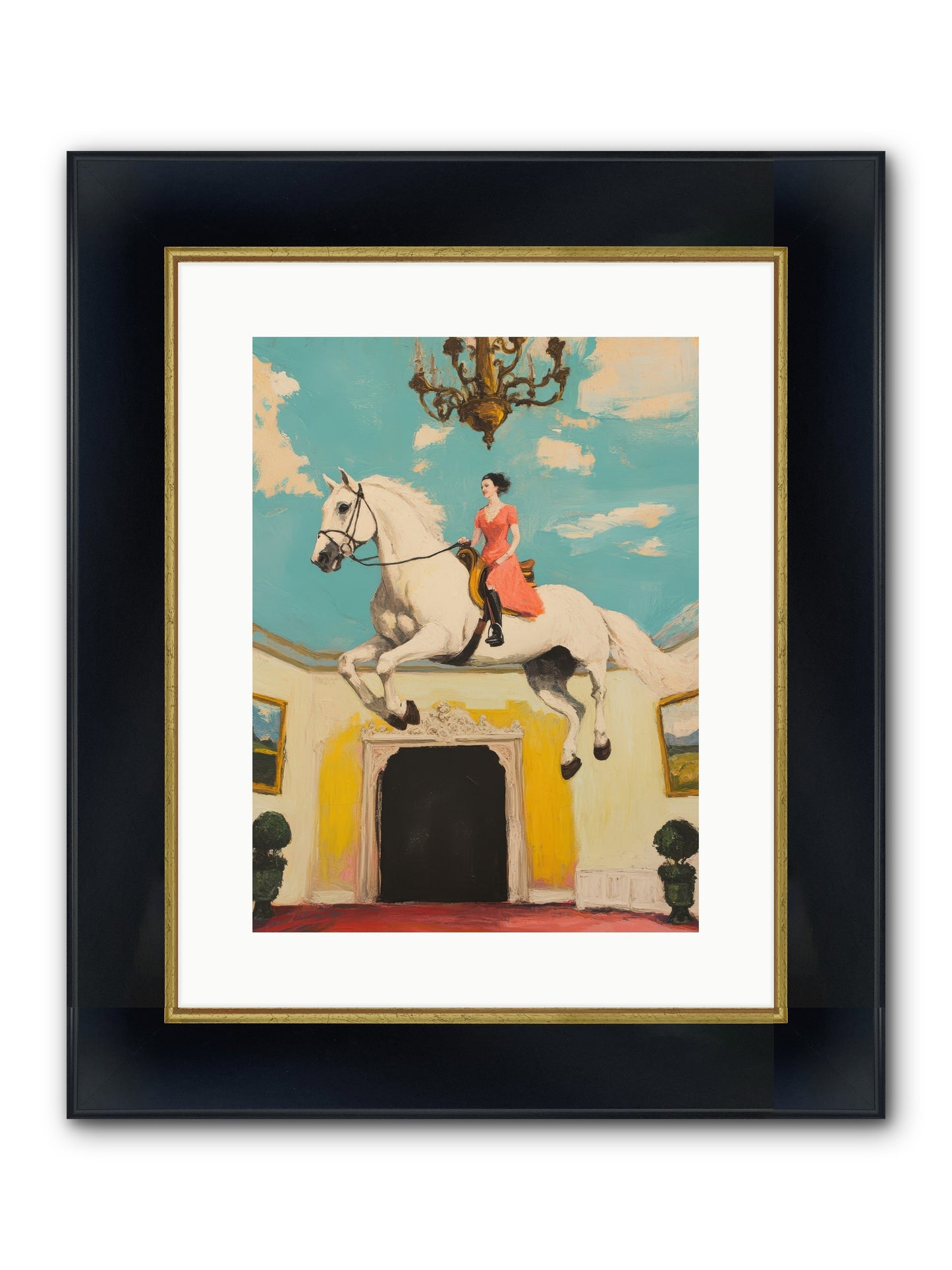 Gilded Rooms Tell Tales Framed Print - Wide Black w/Gold 12x16