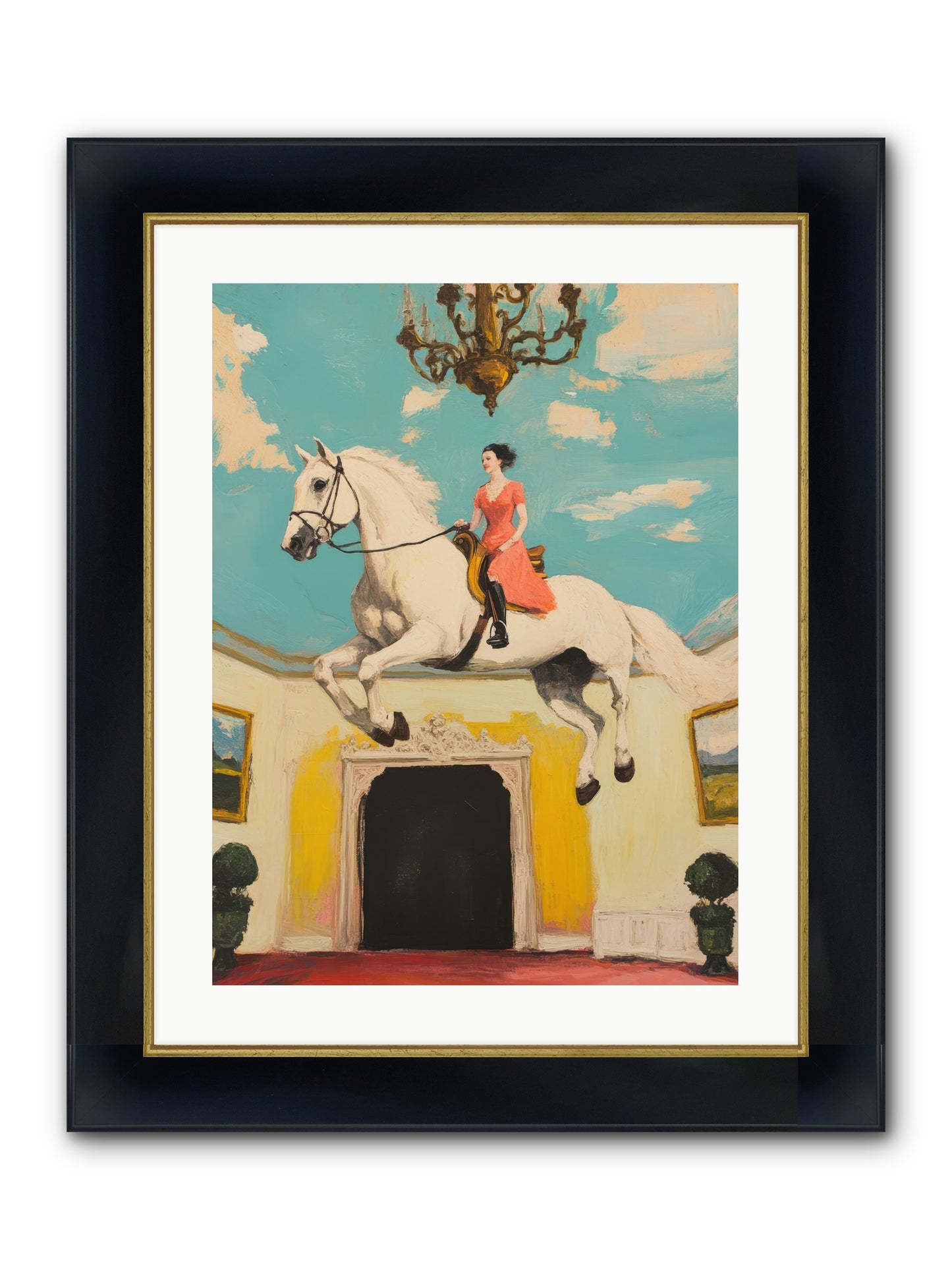 Gilded Rooms Tell Tales Framed Print - Wide Black w/Gold 18x24