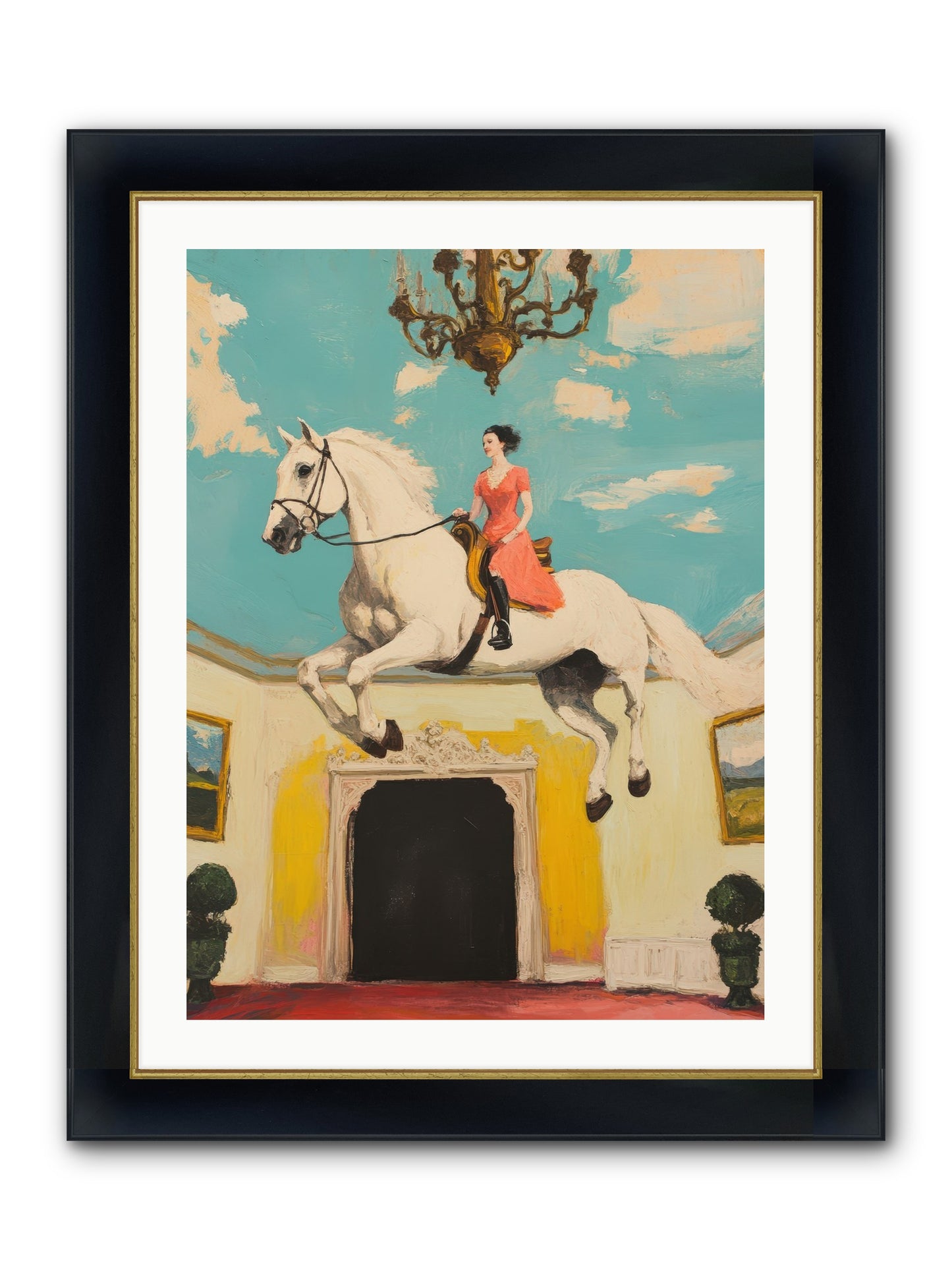 Gilded Rooms Tell Tales Framed Print - Wide Black w/Gold 24x32