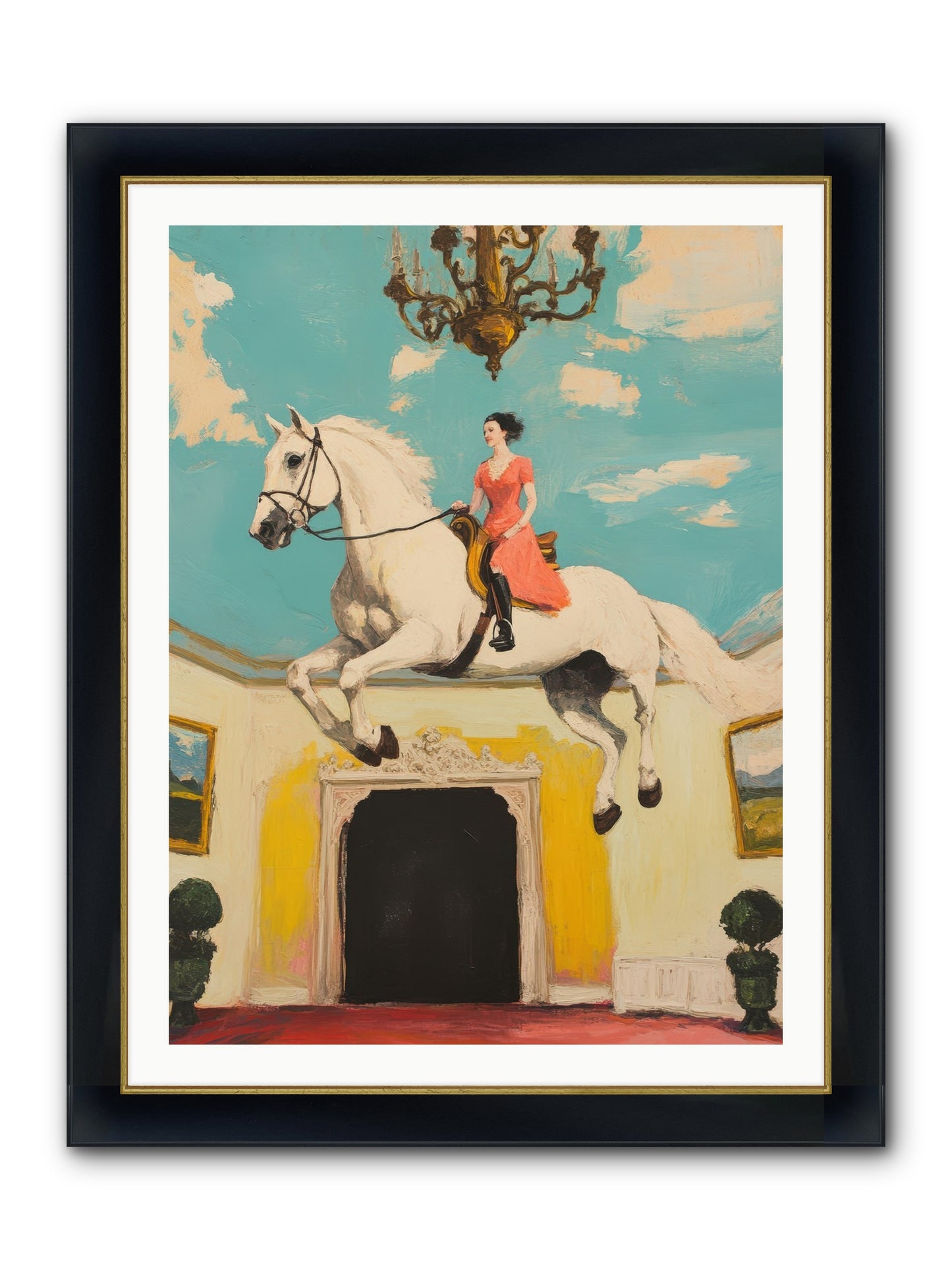 Gilded Rooms Tell Tales Framed Print - Wide Black w/Gold 30x40