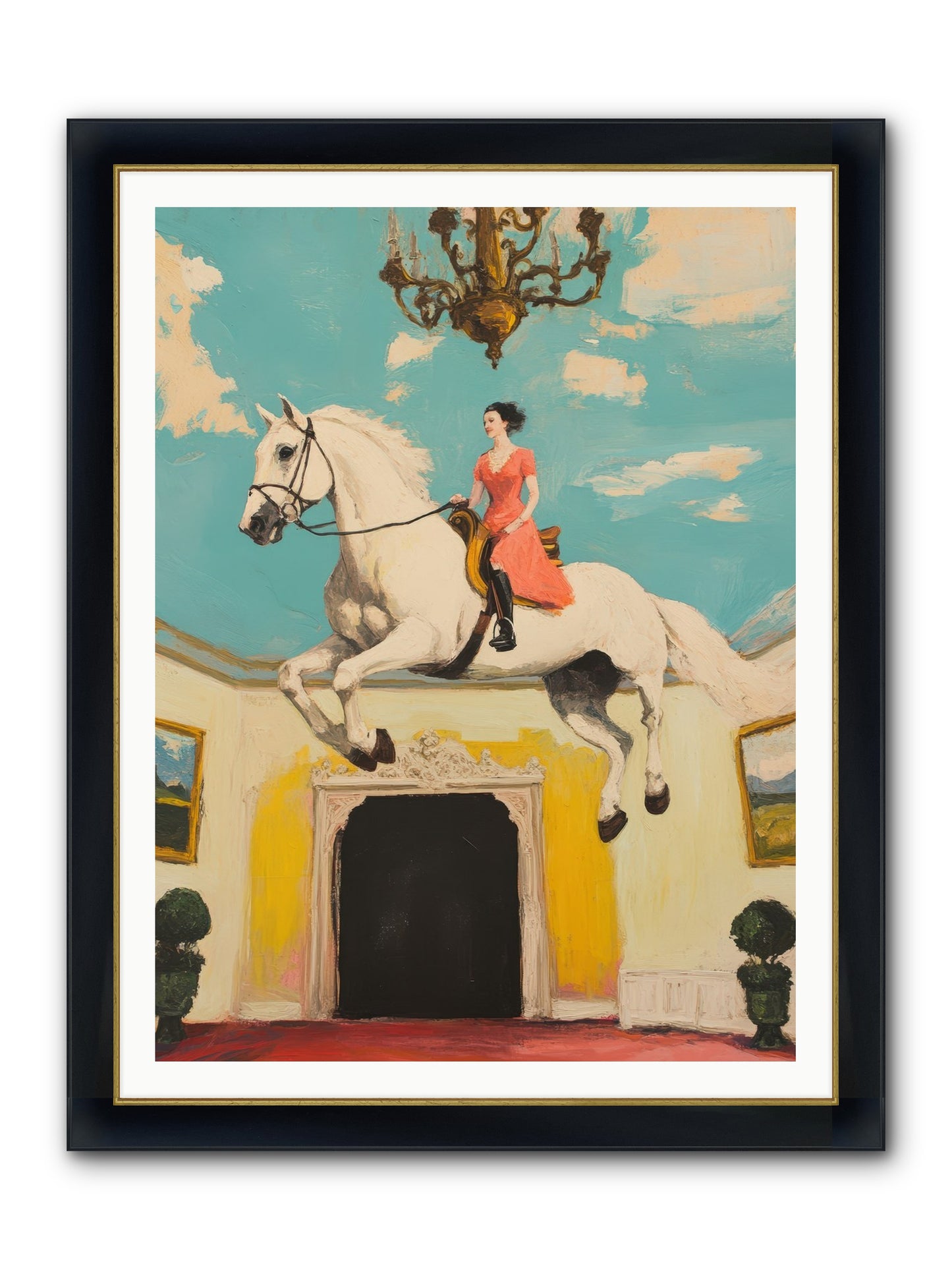 Gilded Rooms Tell Tales Framed Print - Wide Black w/Gold 36x48