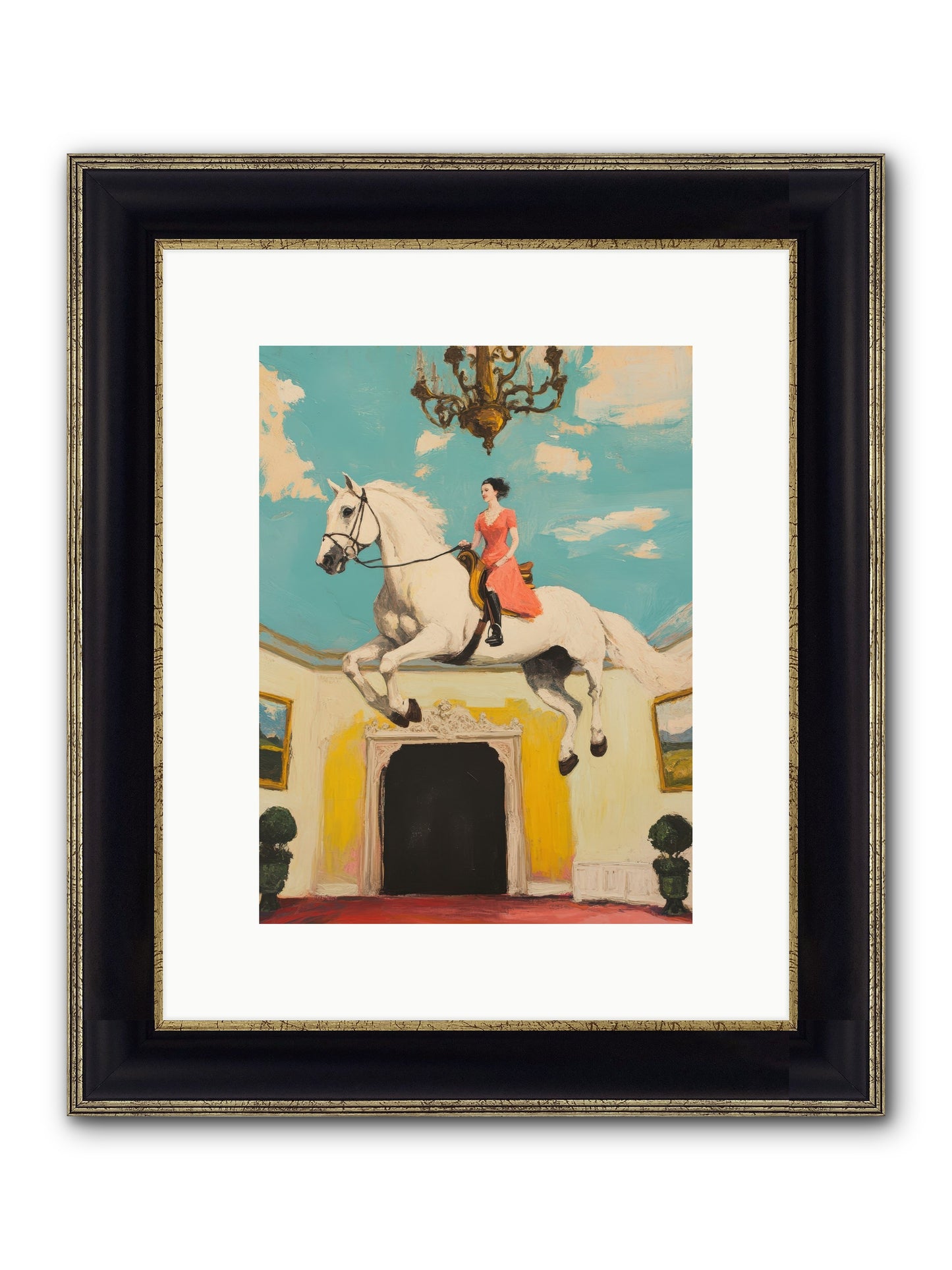 Gilded Rooms Tell Tales Framed Print - Black & Gold 9x12