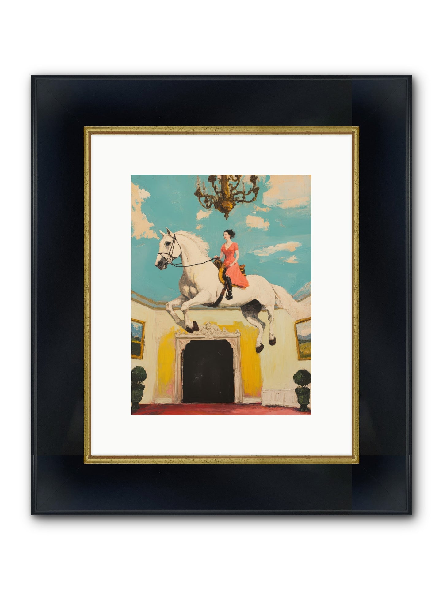 Gilded Rooms Tell Tales Framed Print - Wide Black w/Gold 9x12