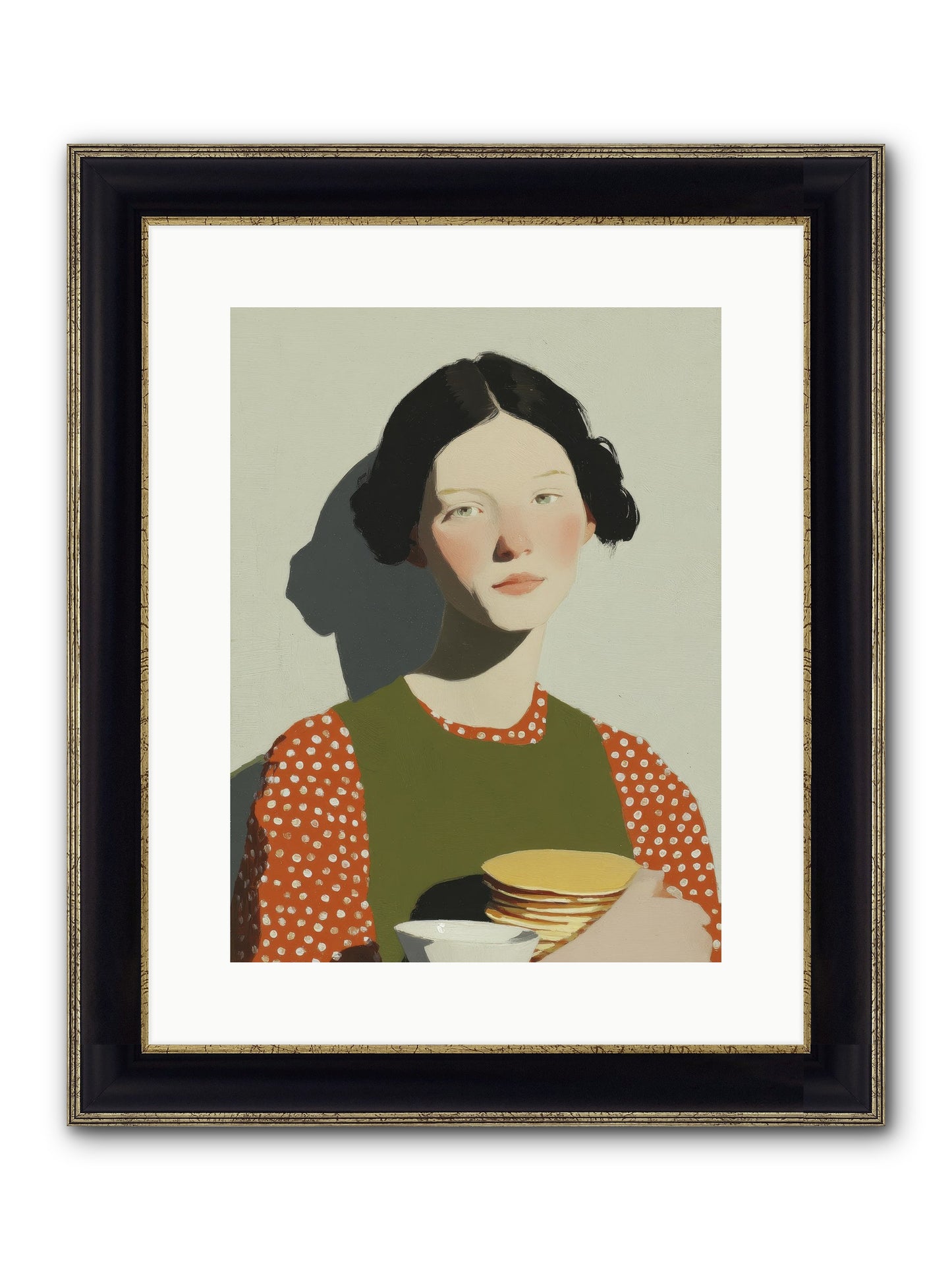 Gilded Stillness Framed Print - Black & Gold 12x16