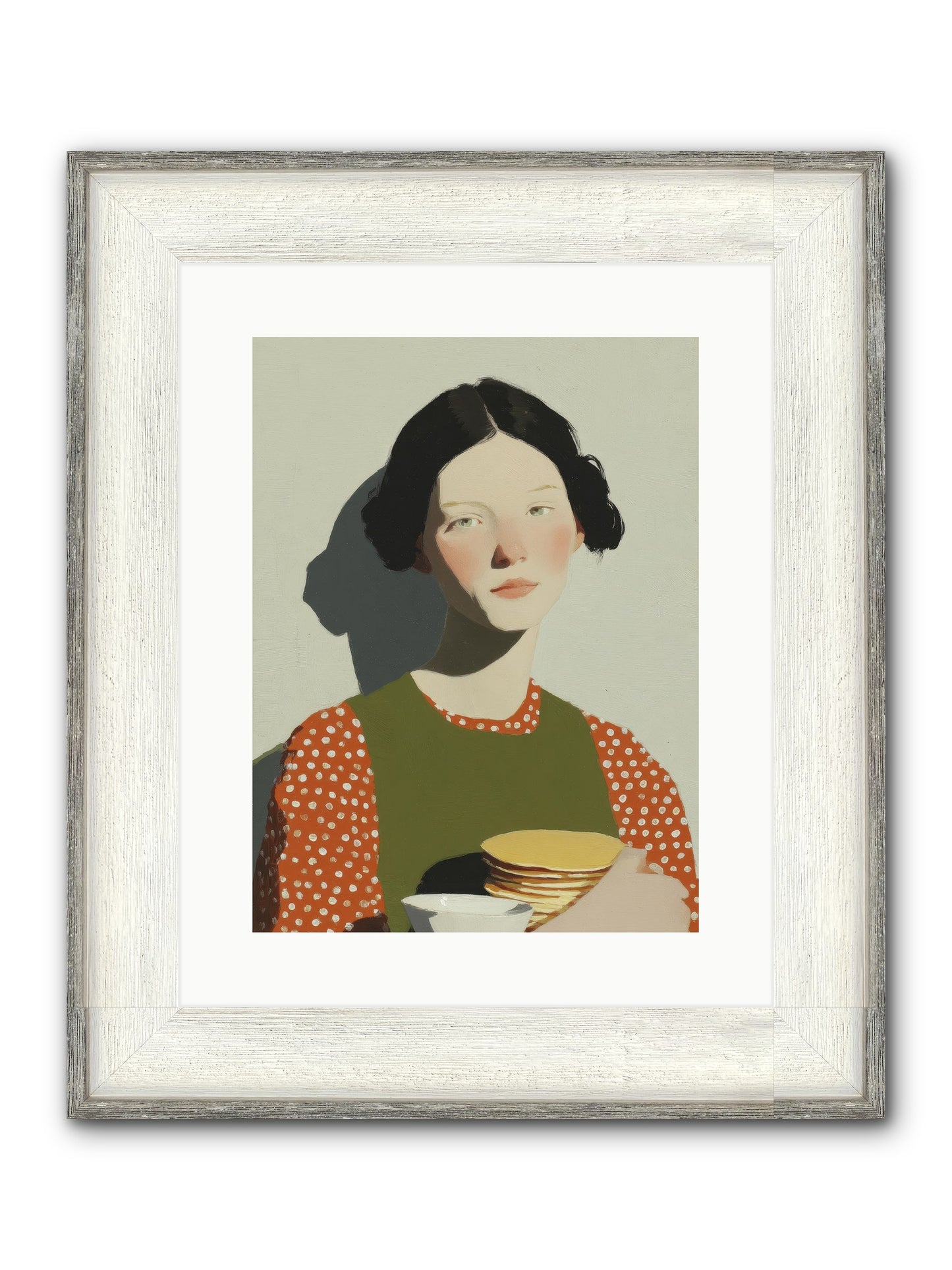 Gilded Stillness Framed Print - Driftwood White 12x16