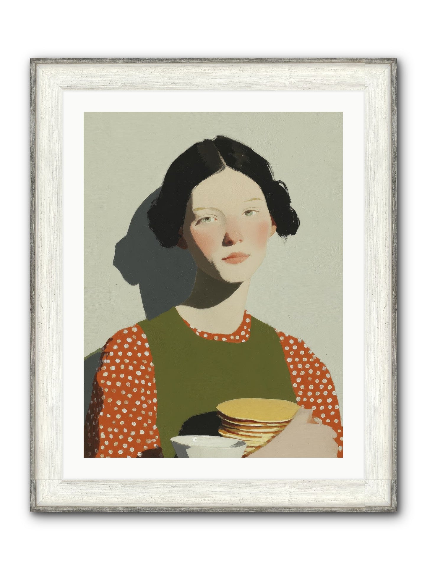 Gilded Stillness Framed Print - Driftwood White 24x32